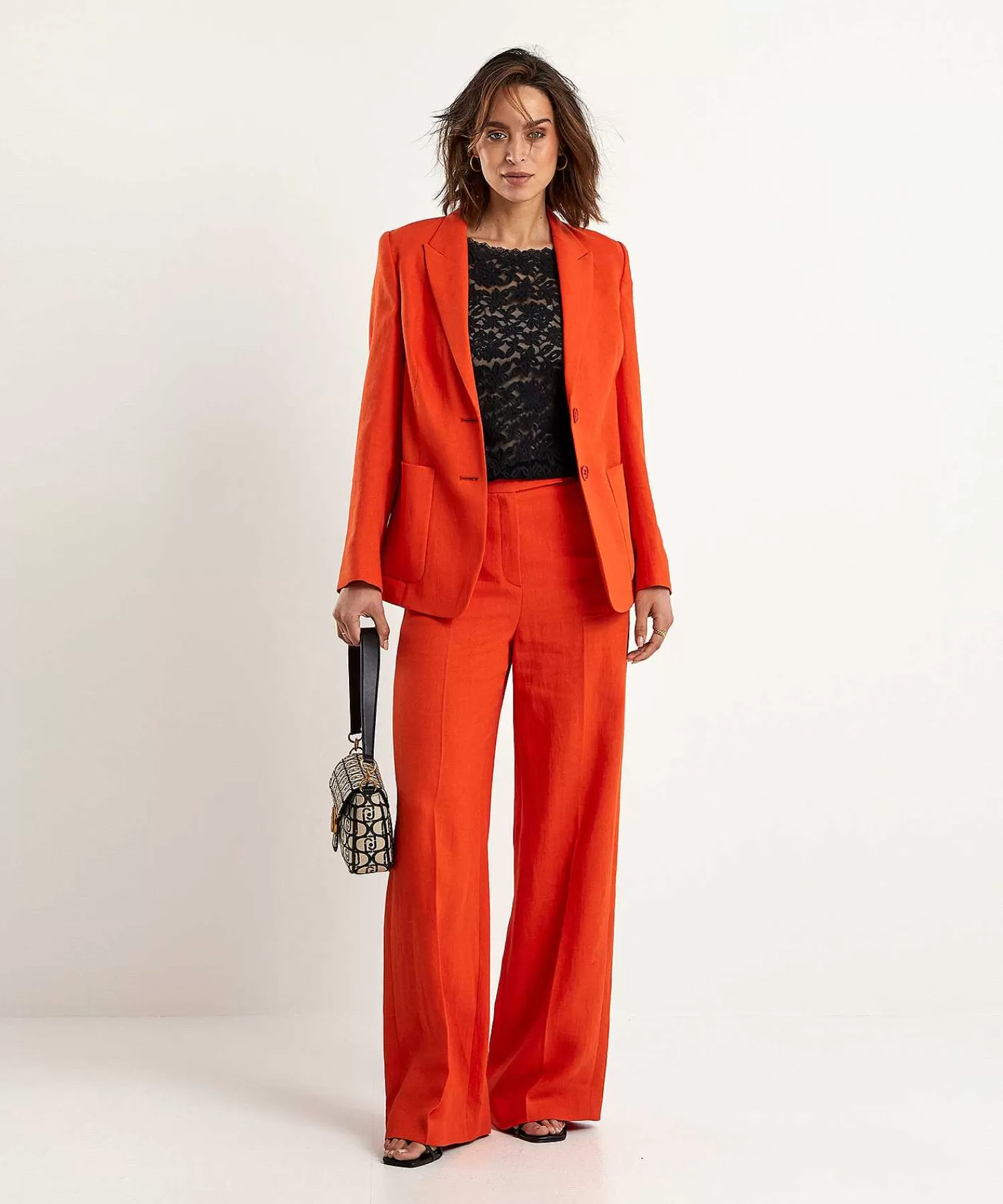 Luisa Cerano Blazer De Mezcla De Lino Outlet