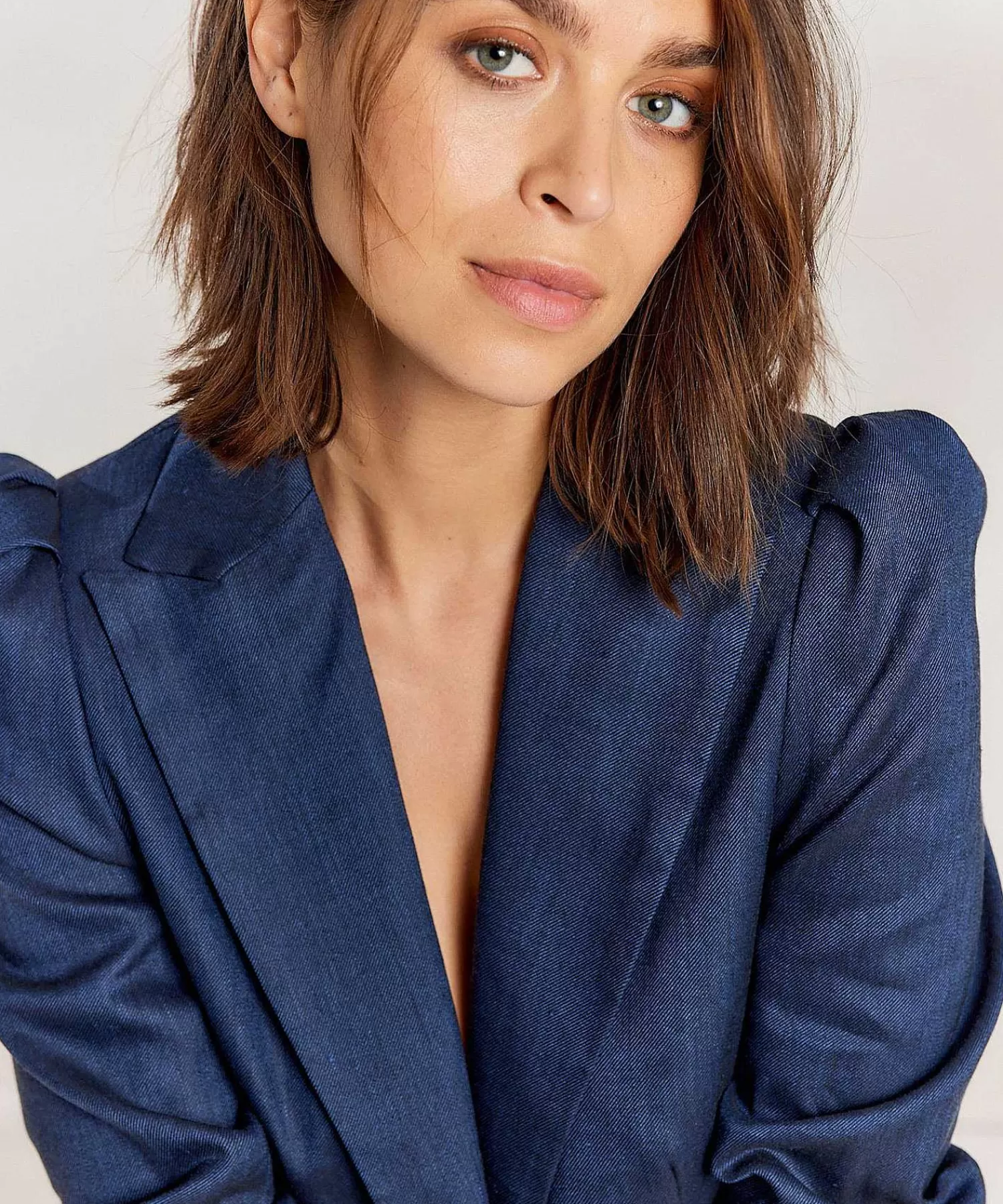 Summum Blazer Mezcla De Lino Look Denim Cheap