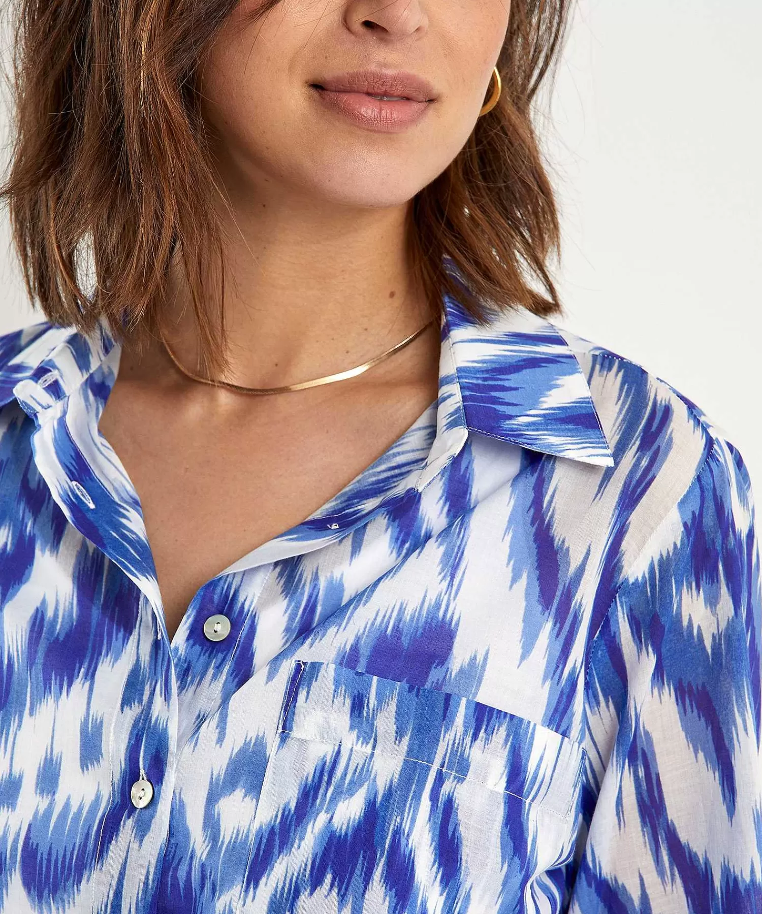 * Blusa De Voile De Algodon Ikat Flash Sale