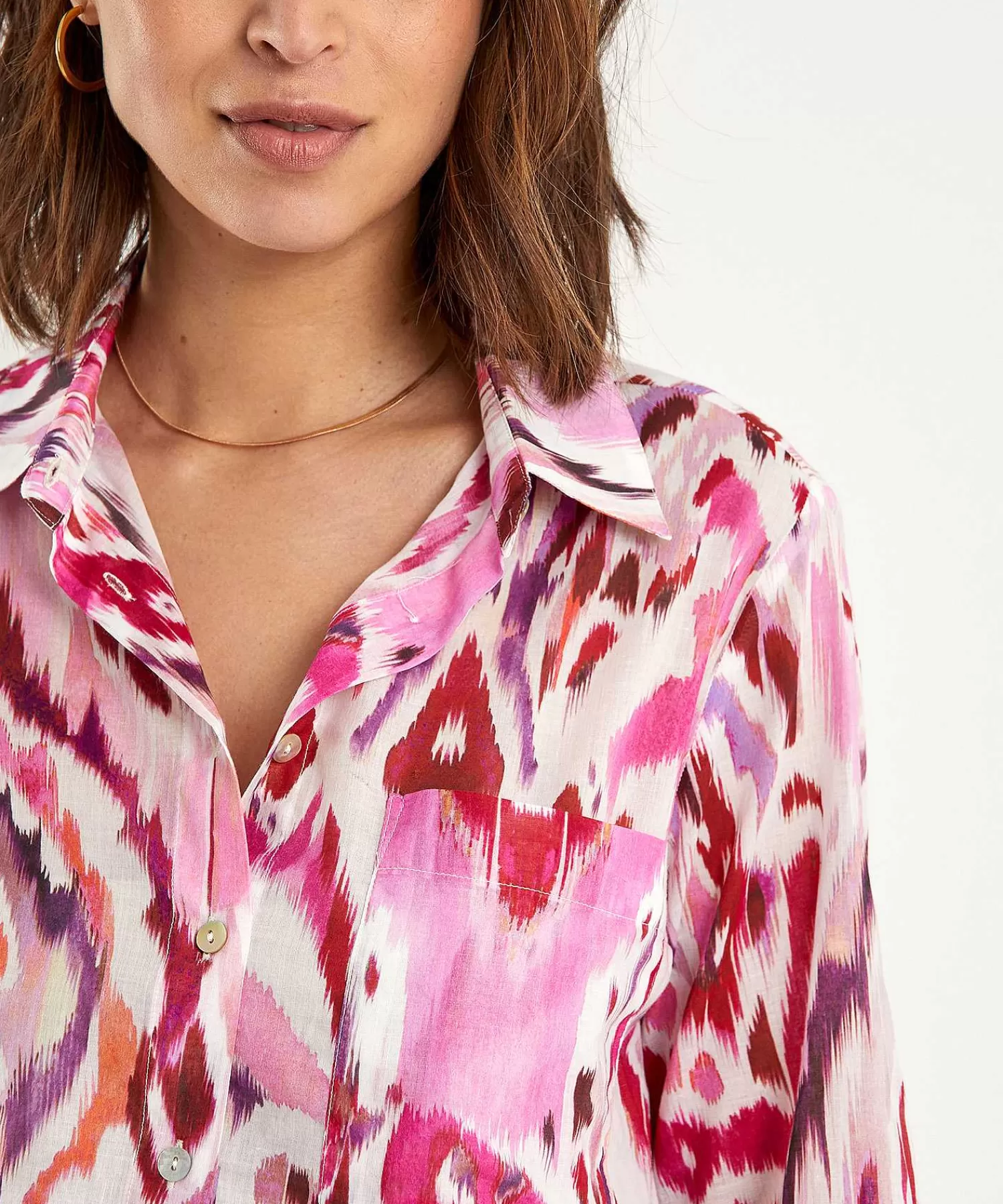 * Blusa De Voile De Algodon Ikat Multicolor Discount