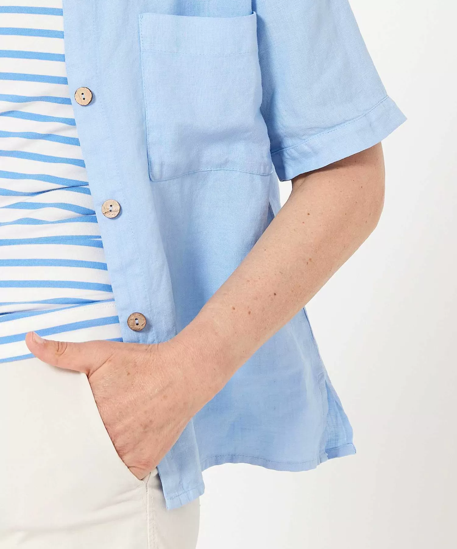 * Blusa Lino Manga Corta Flash Sale