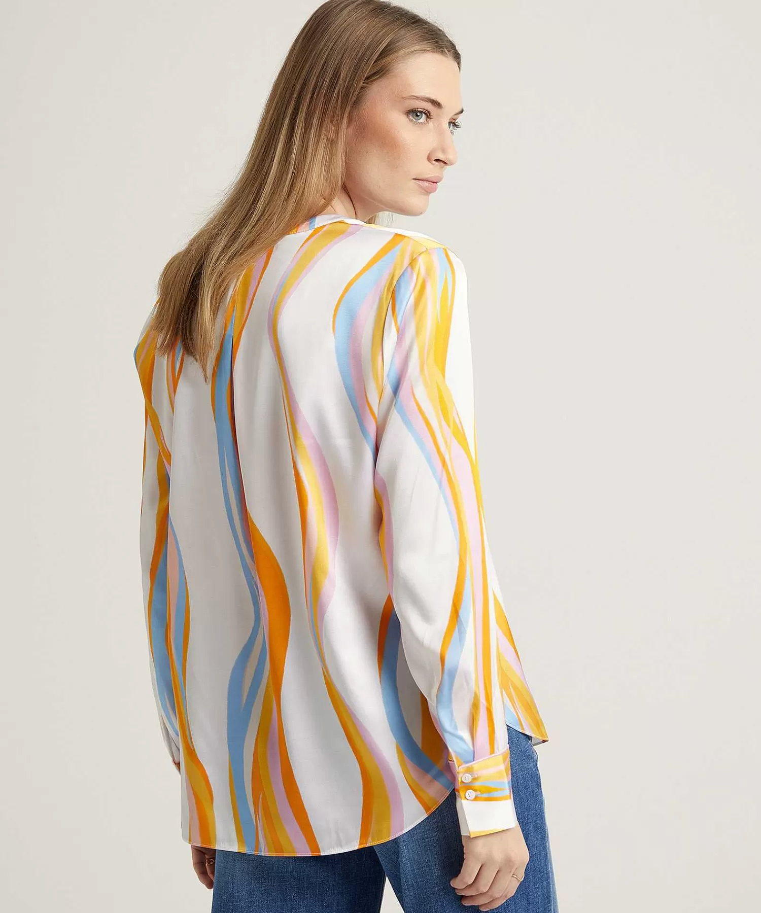Herzen's Angelegenheit Blusa Angelegenheit De Herzen Con Estampado De Llamas De Seda Outlet