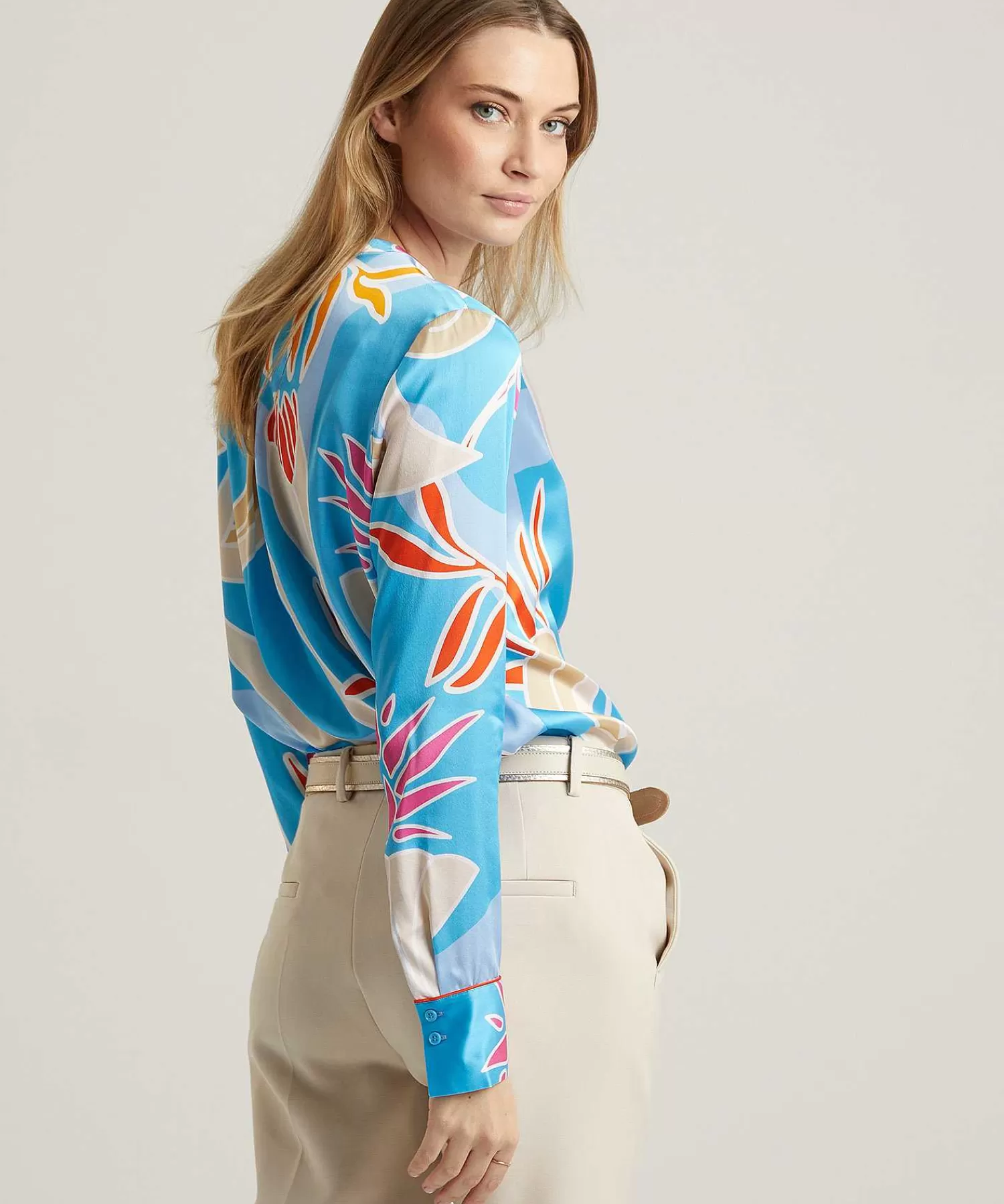 Herzen's Angelegenheit Blusa Angelegenheit De Herzen'S Seda Estampado Acuario Best Sale