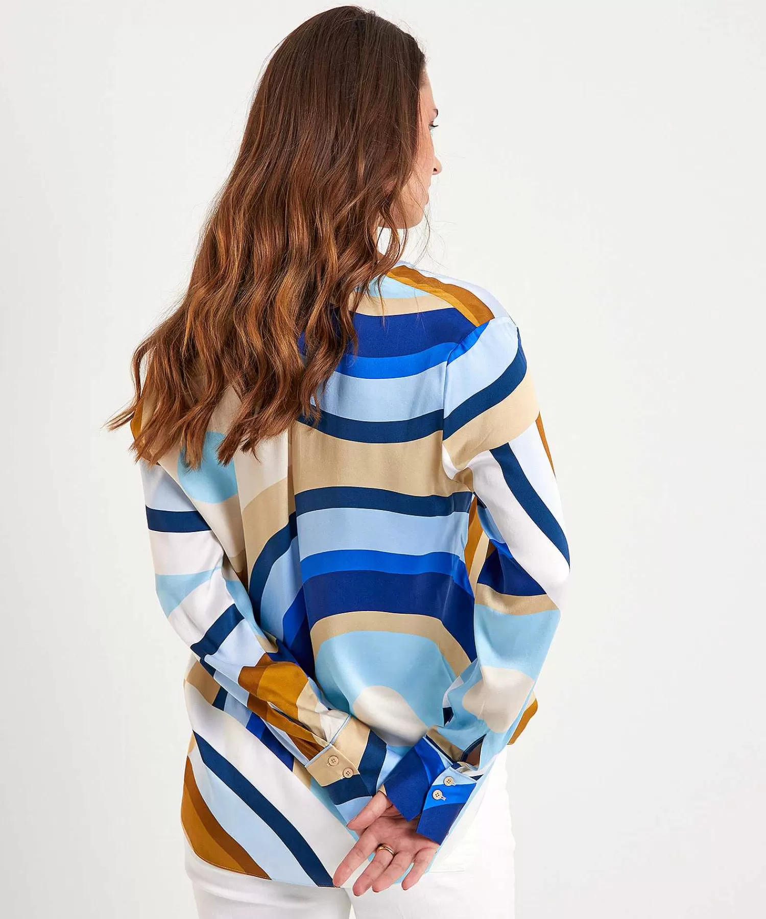 Herzen's Angelegenheit Blusa De Seda Angelegenheit De Herzen Con Estampado De Remolinos Hot