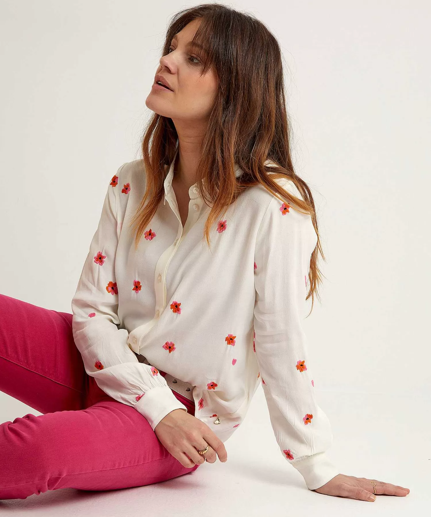 Fabienne Chapot Blusa Flores Lote Embro Clearance