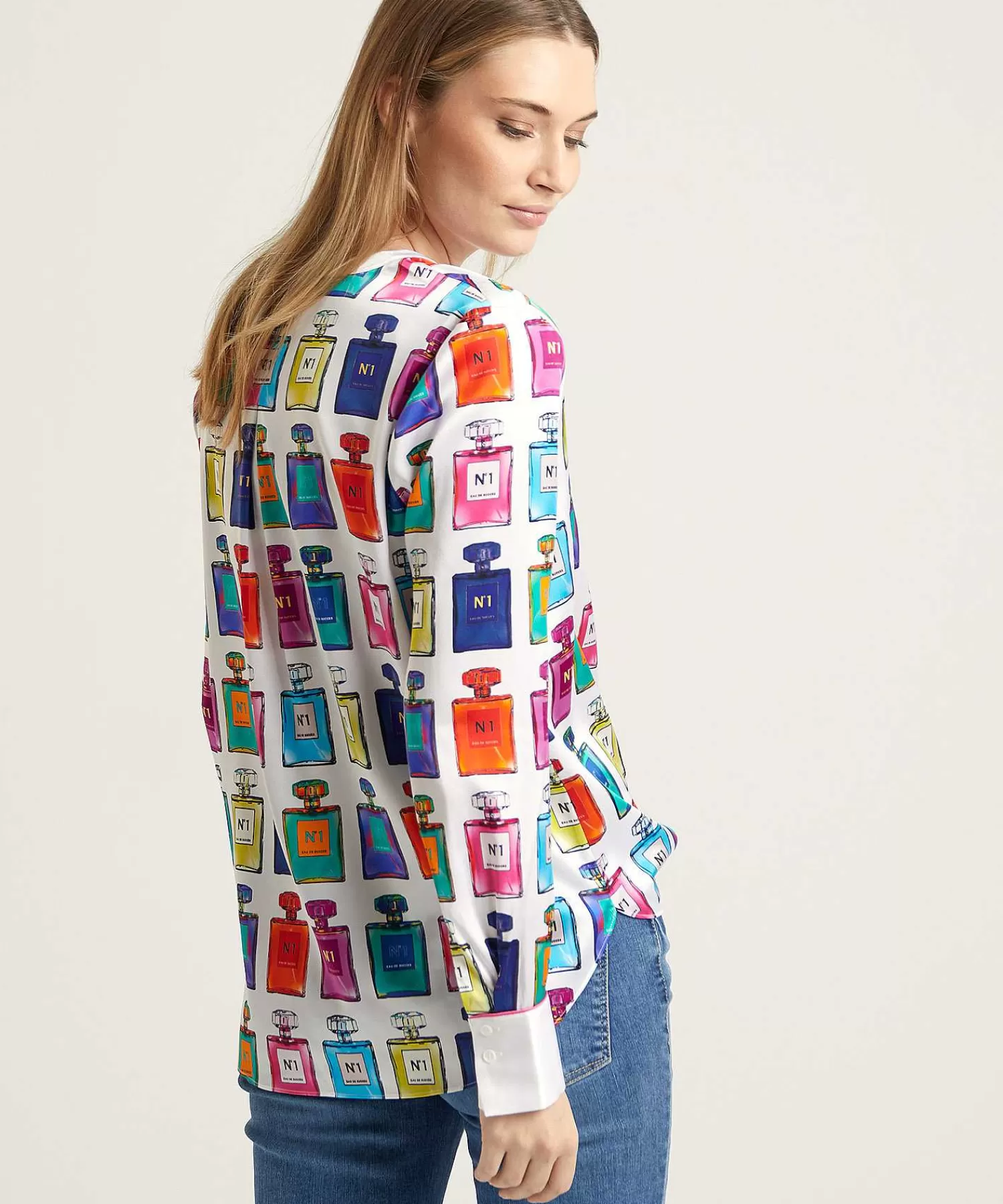 Herzen's Angelegenheit Blusa Con Estampado De Perfume De Seda Shop