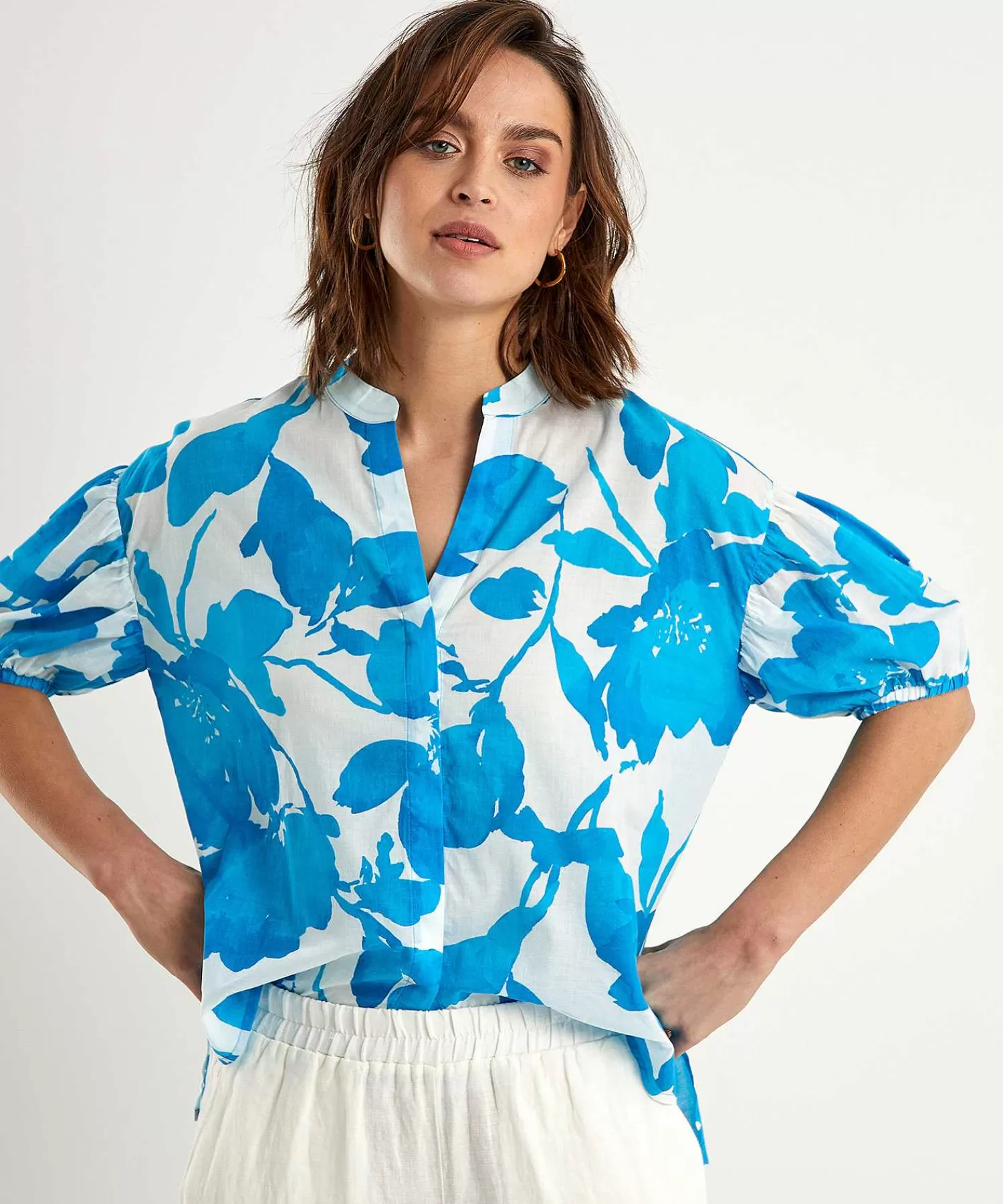 KYRA Blusa De Voile De Algodon Flores Bea Online