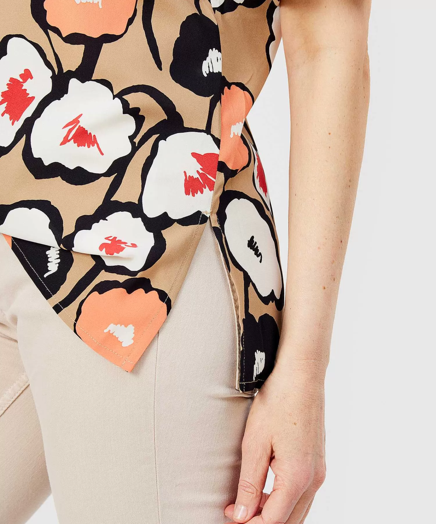 KYRA Blusa Estampado Flores Perlas Cheap