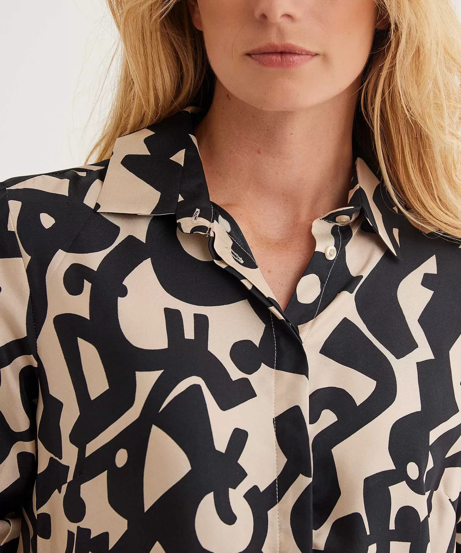 LaSalle Blusa Seda Cairo Bicolor Estampado Discount