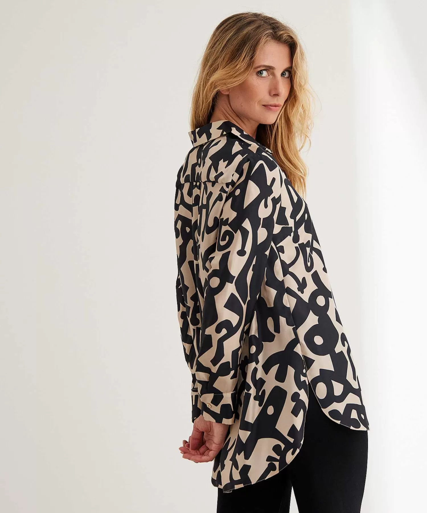 LaSalle Blusa Seda Cairo Bicolor Estampado Discount