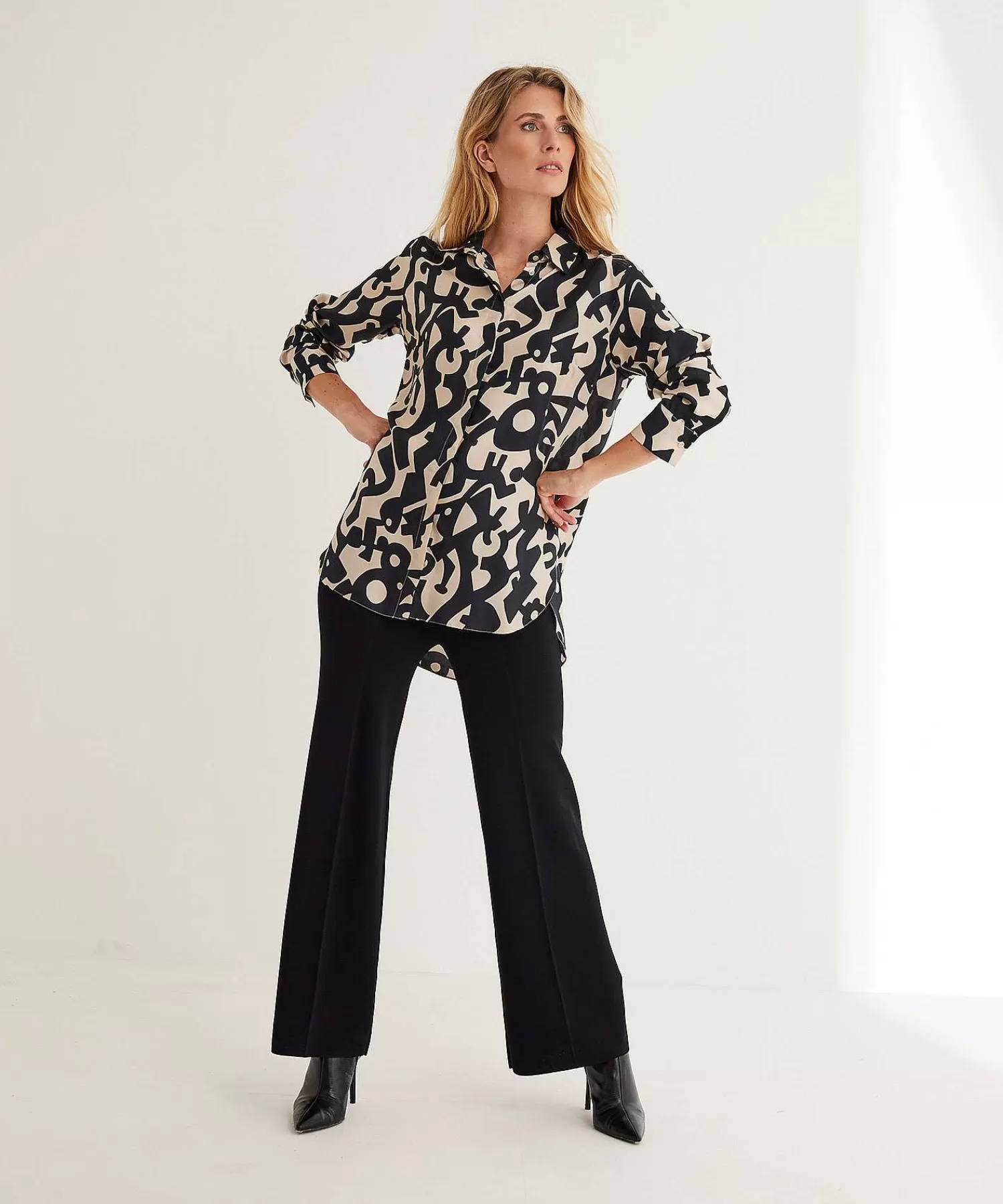 LaSalle Blusa Seda Cairo Bicolor Estampado Discount