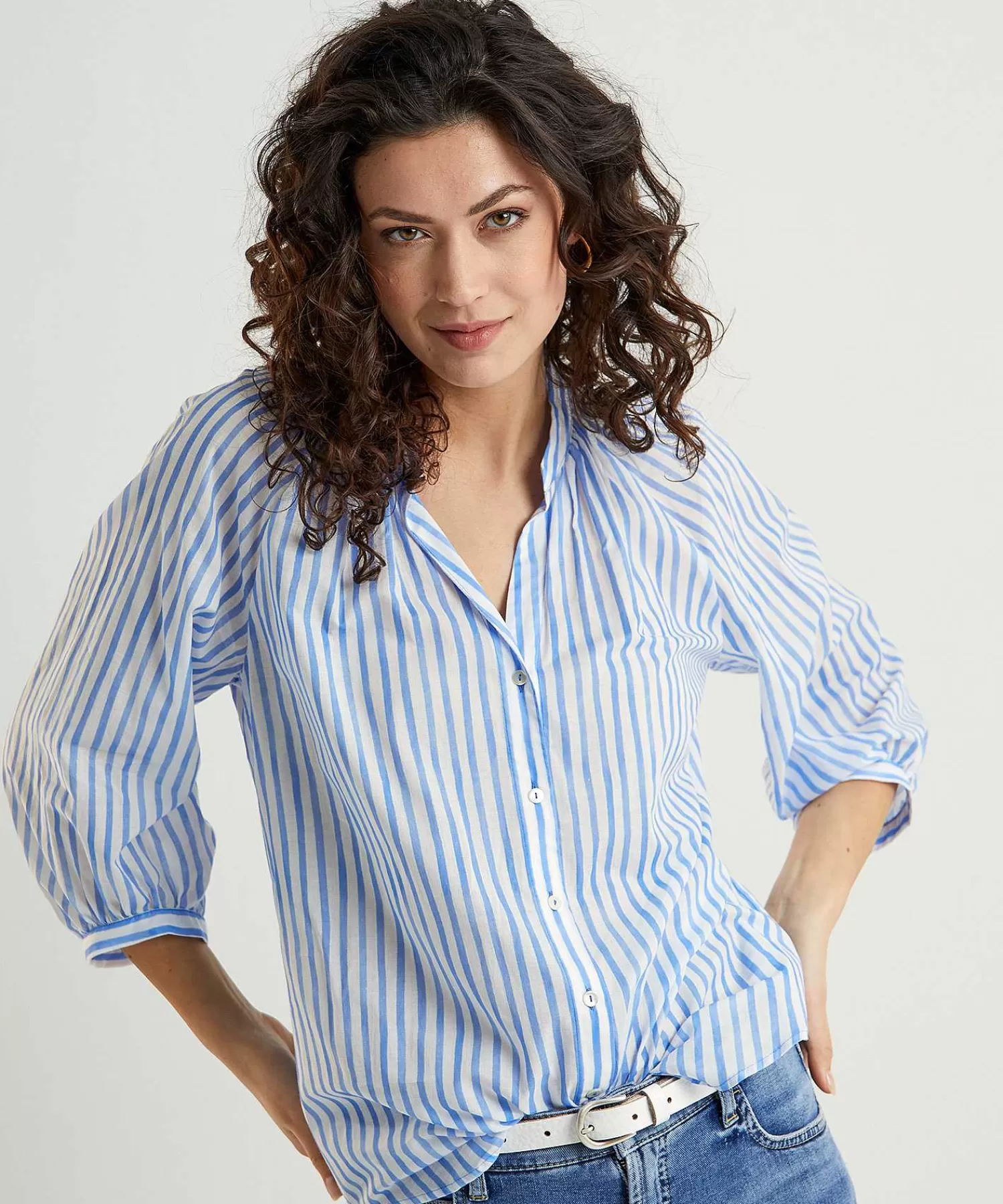 Louis and Mia Blusa De Voile De Algodon A Rayas Shop