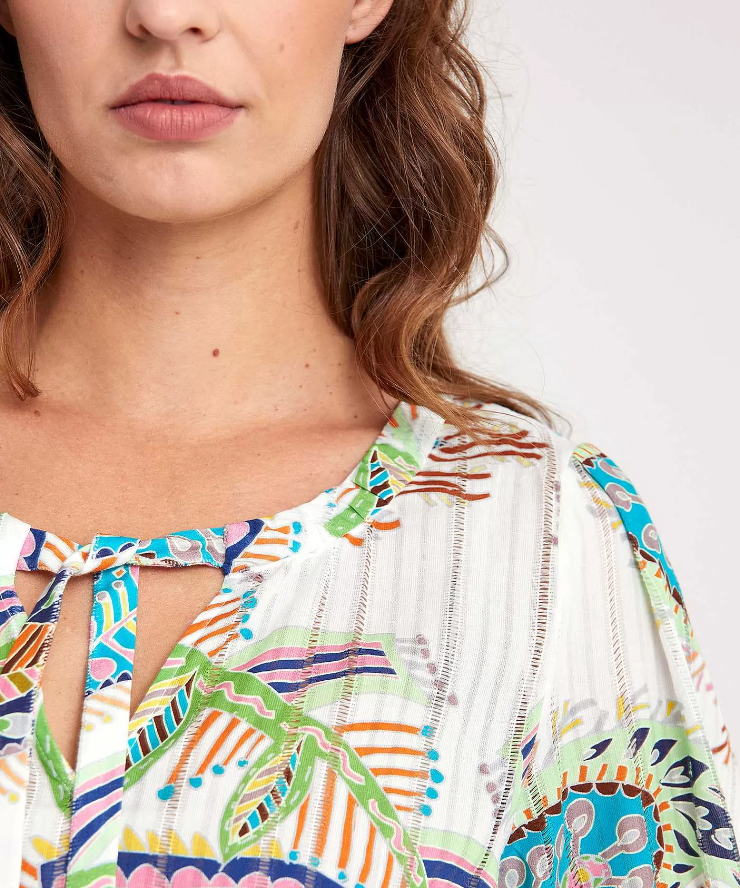 Marc Cain Collections Blusa Marc Cain Estampado Hojas Multicolor Fashion