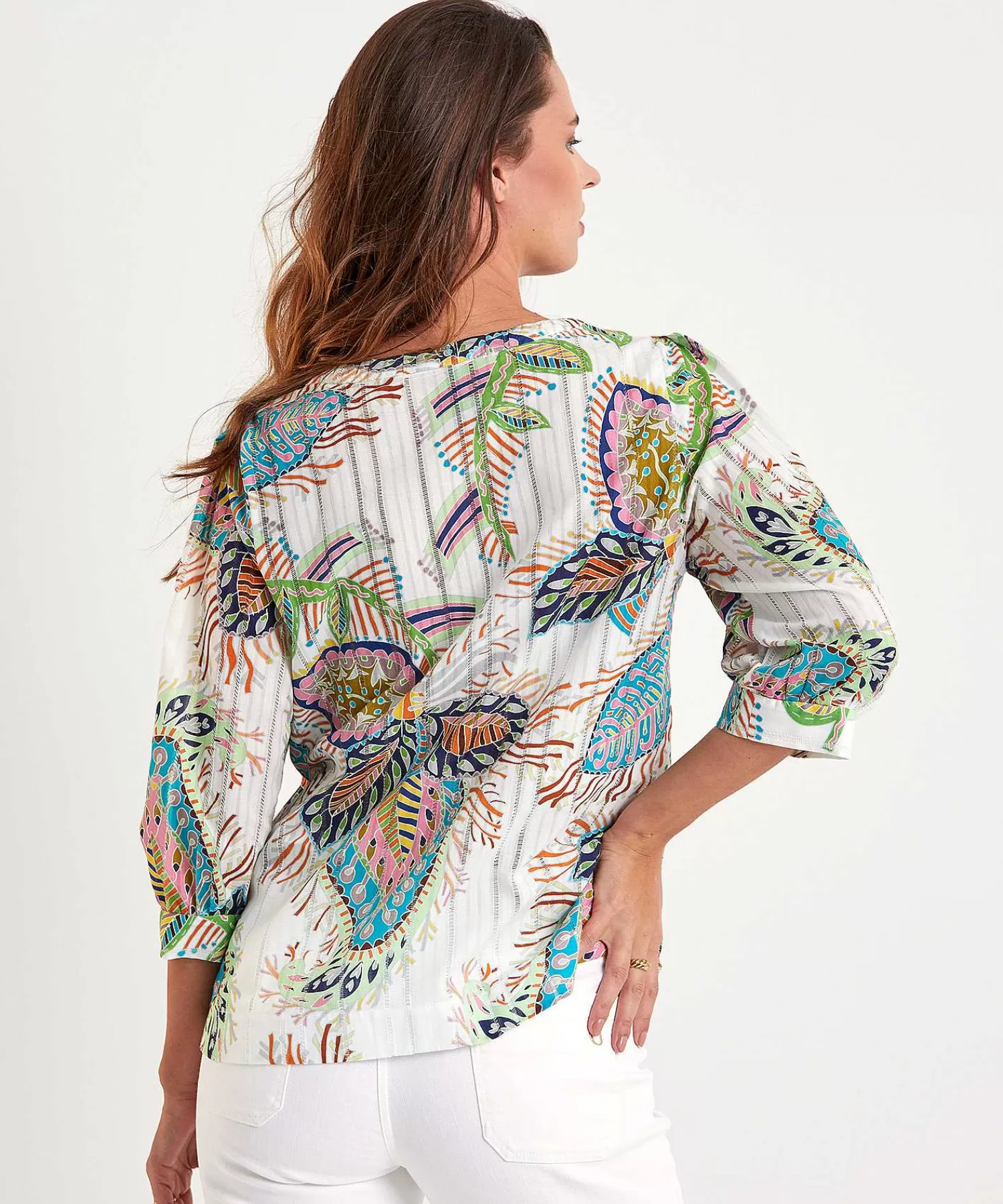 Marc Cain Collections Blusa Marc Cain Estampado Hojas Multicolor Fashion