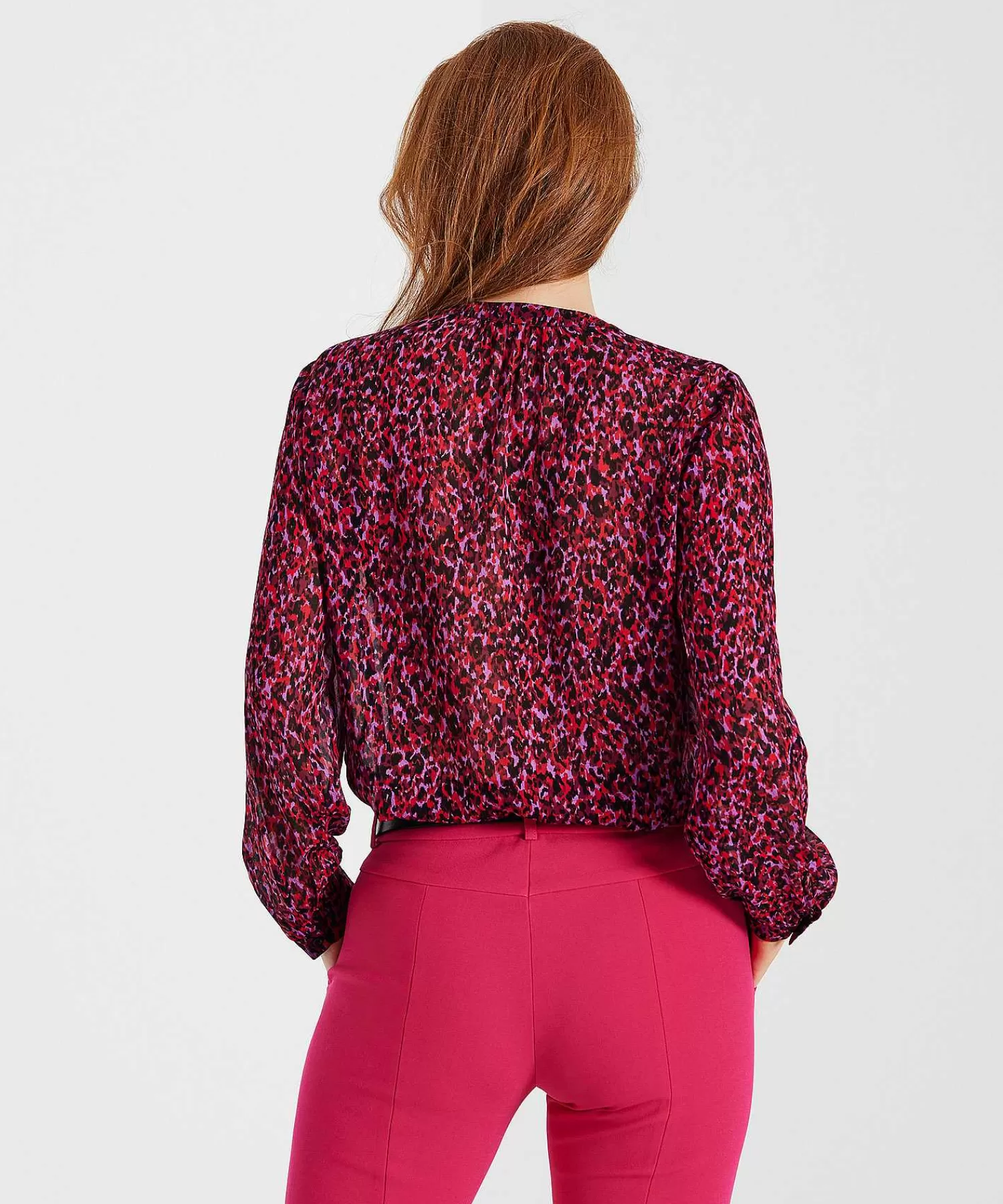 OUI Blusa Crepe Voile Estampado Animal Online