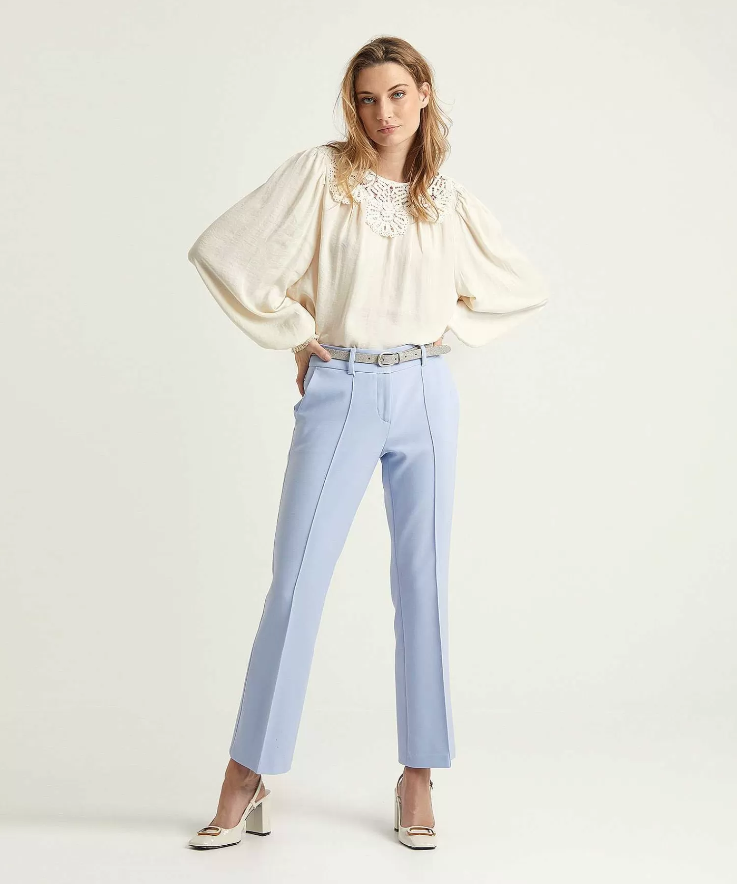 Summum Blusa Sedosa Con Encaje Cheap