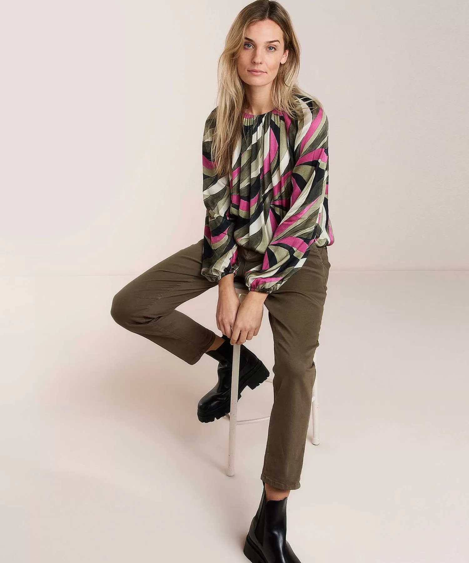 Summum Blusa Manga Globo Rosa Selva Fashion