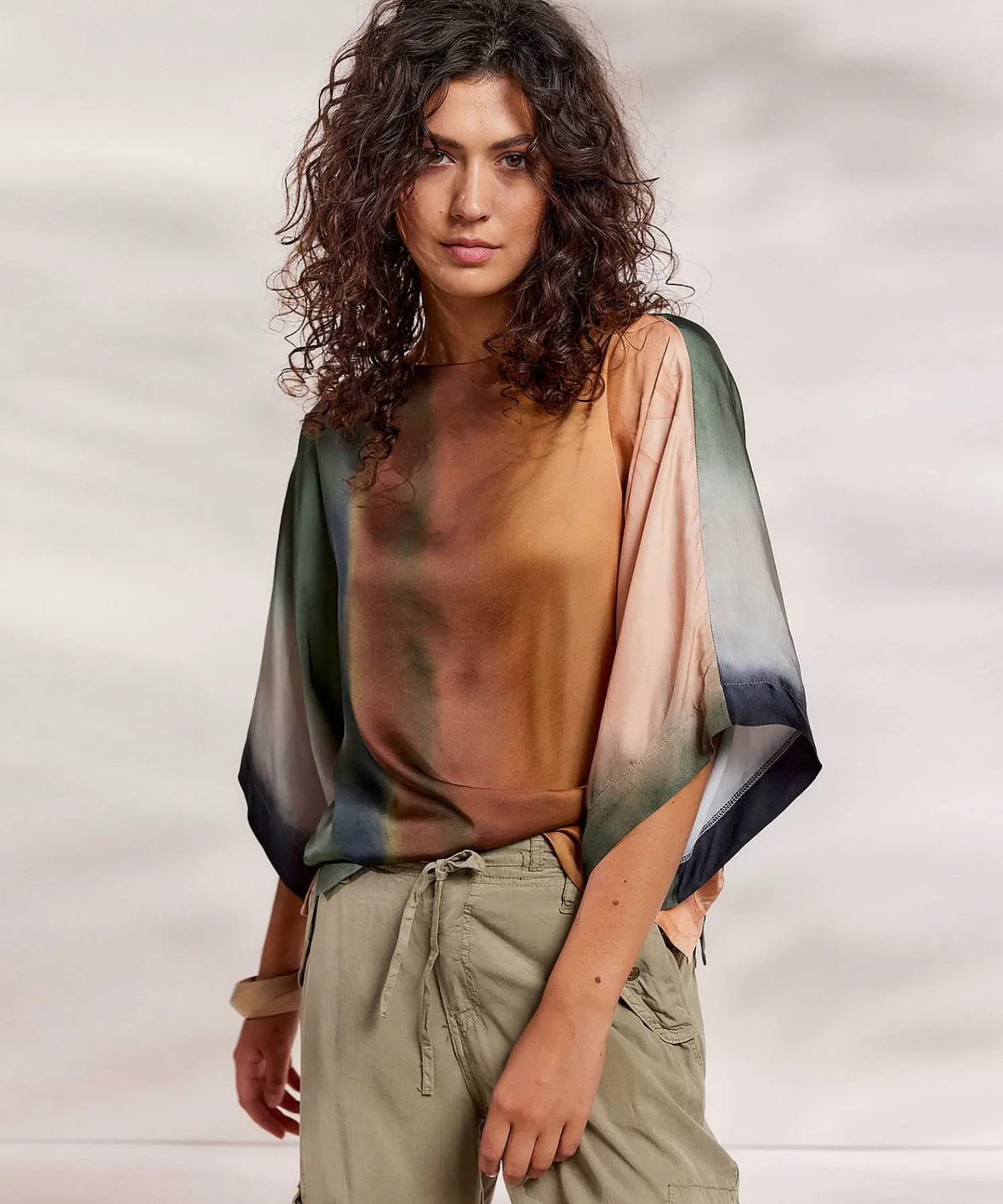 Summum Blusa Sedosa Estampado Descolorido Best