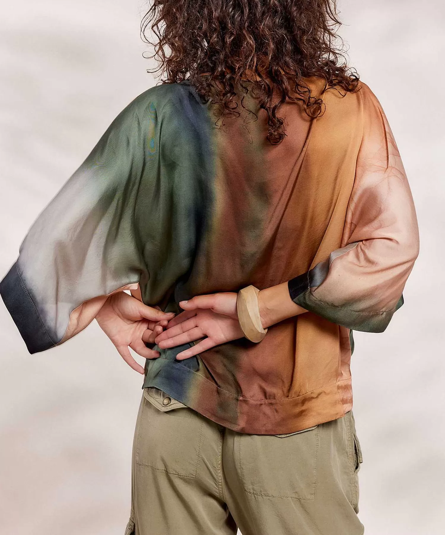 Summum Blusa Sedosa Estampado Descolorido Best