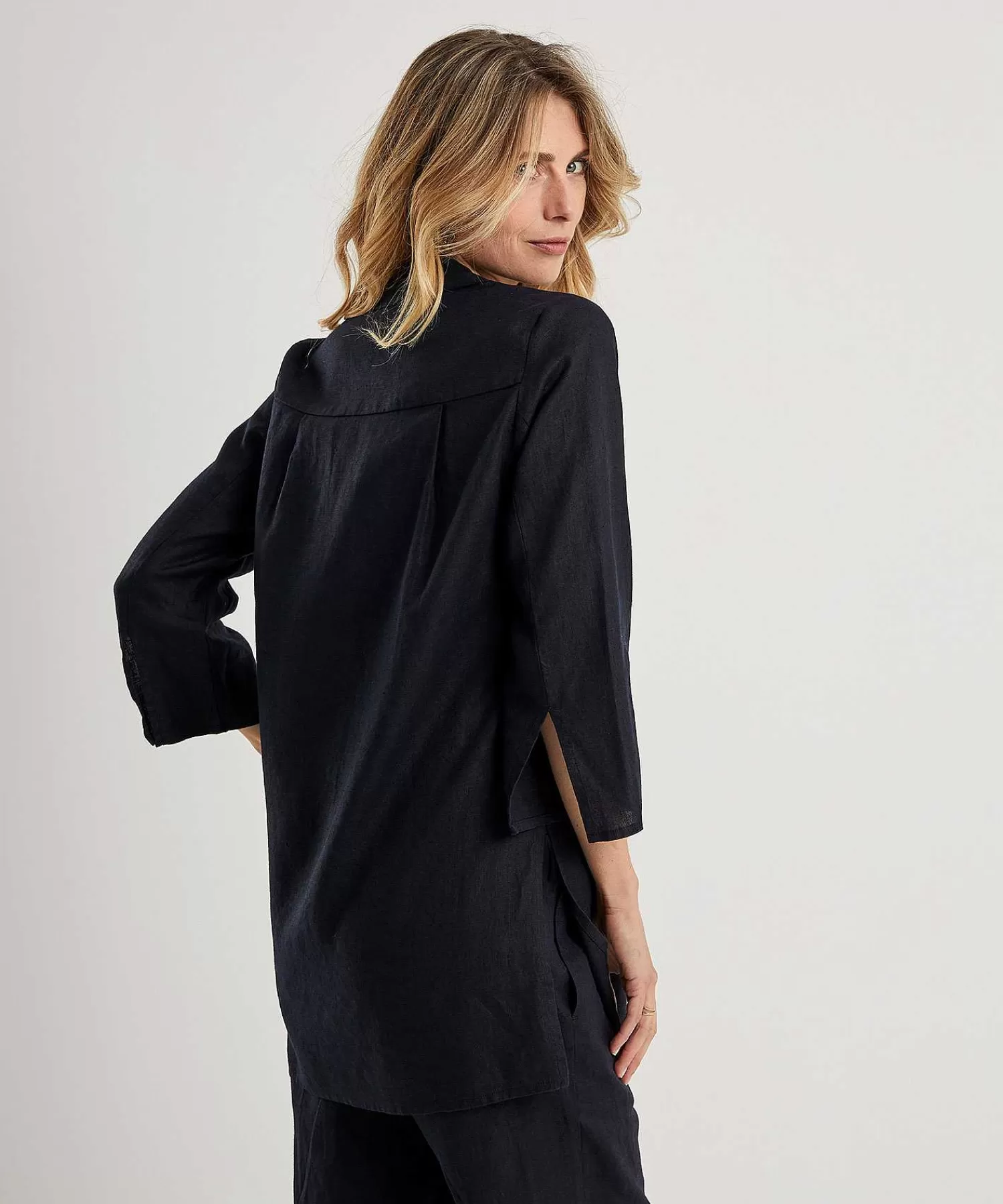 KYRA Blusa Tipo Tunica De Lino Liza Clearance