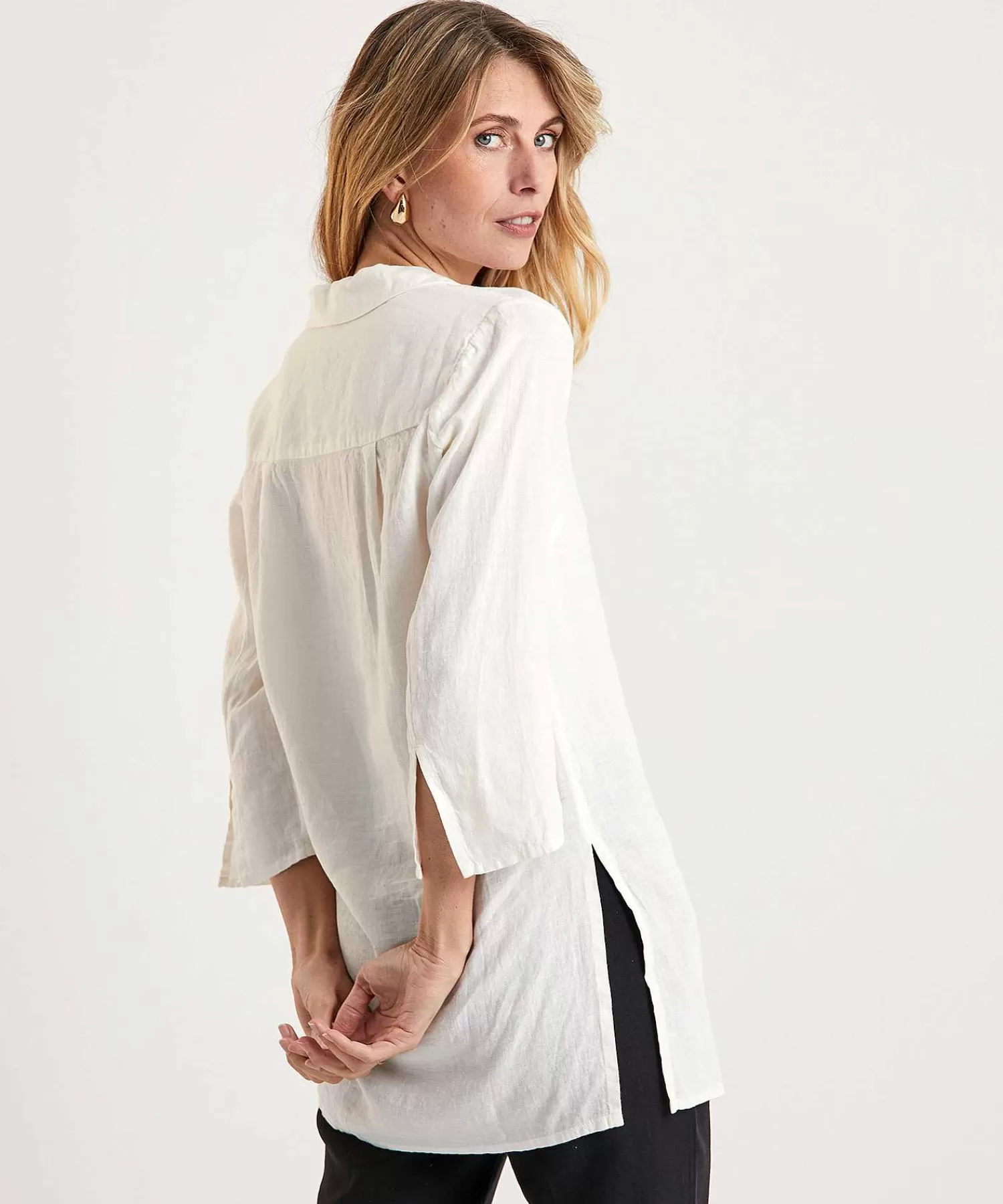 KYRA Blusa Tipo Tunica De Lino Liza New