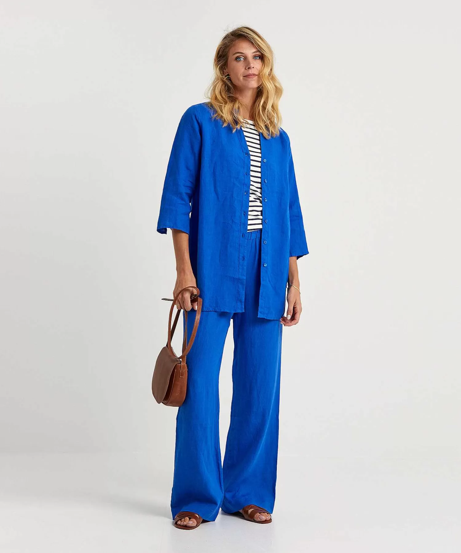 KYRA Blusa Tipo Tunica De Lino Liza Sale