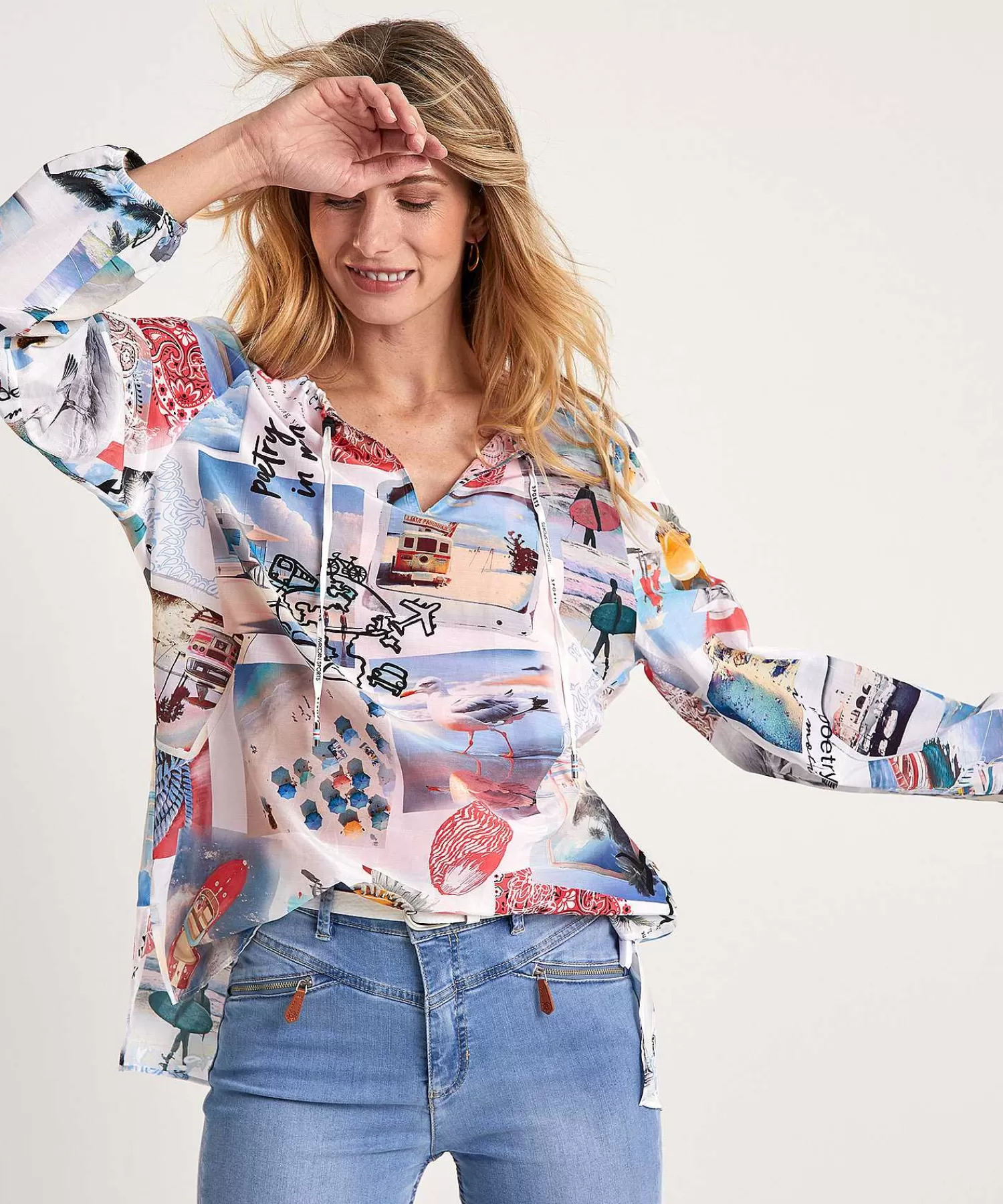 Marc Cain Sports Blusa Tipo Tunica Deportiva De Marc Cain Con Estampado Fotografico Online