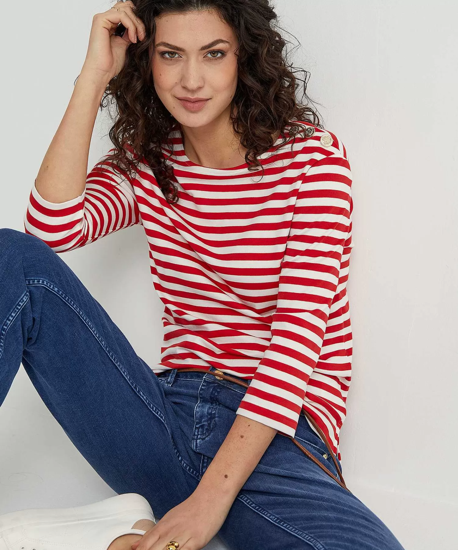 OUI Botones Decorativos De Camisa A Rayas Fashion