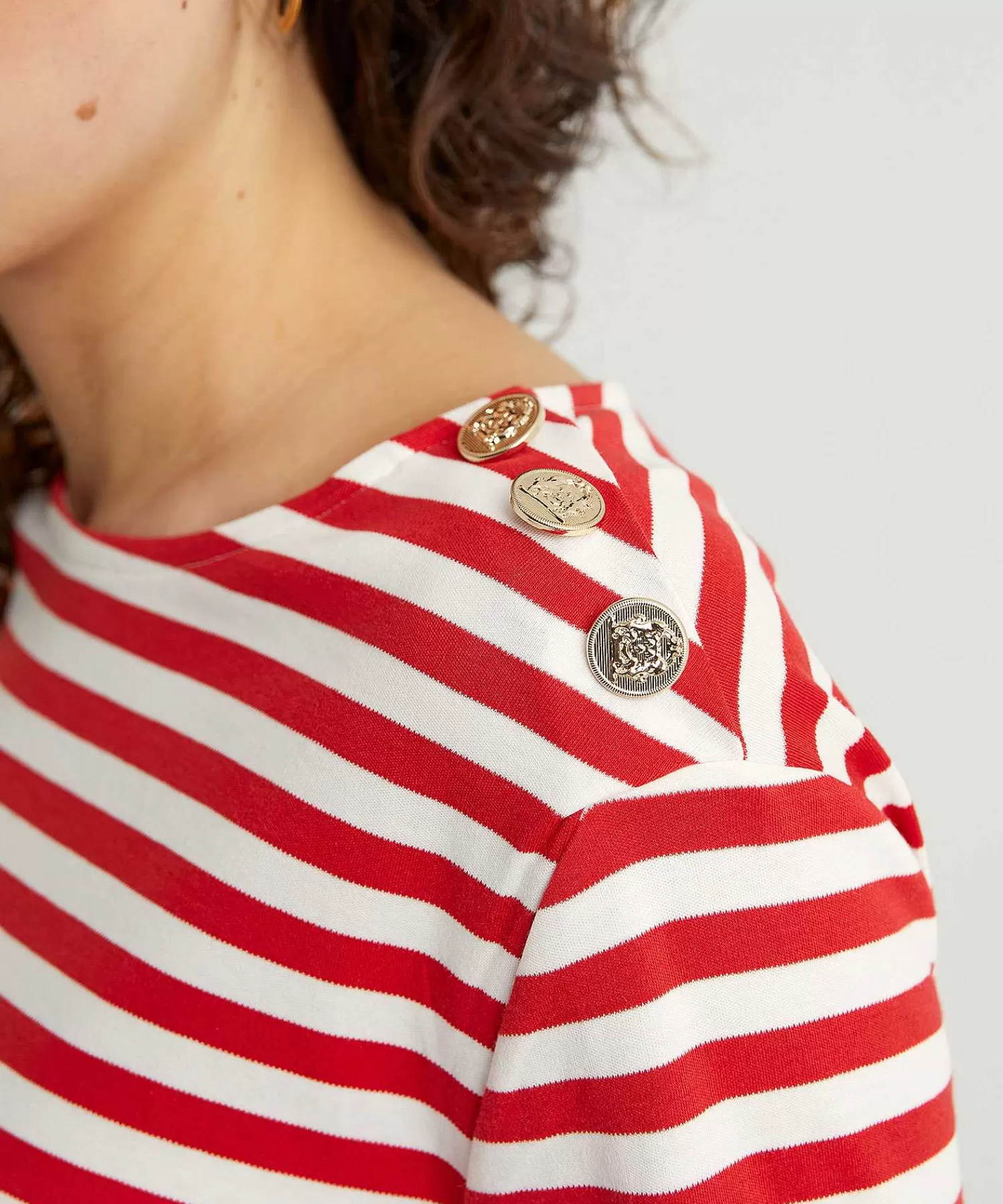 OUI Botones Decorativos De Camisa A Rayas Fashion
