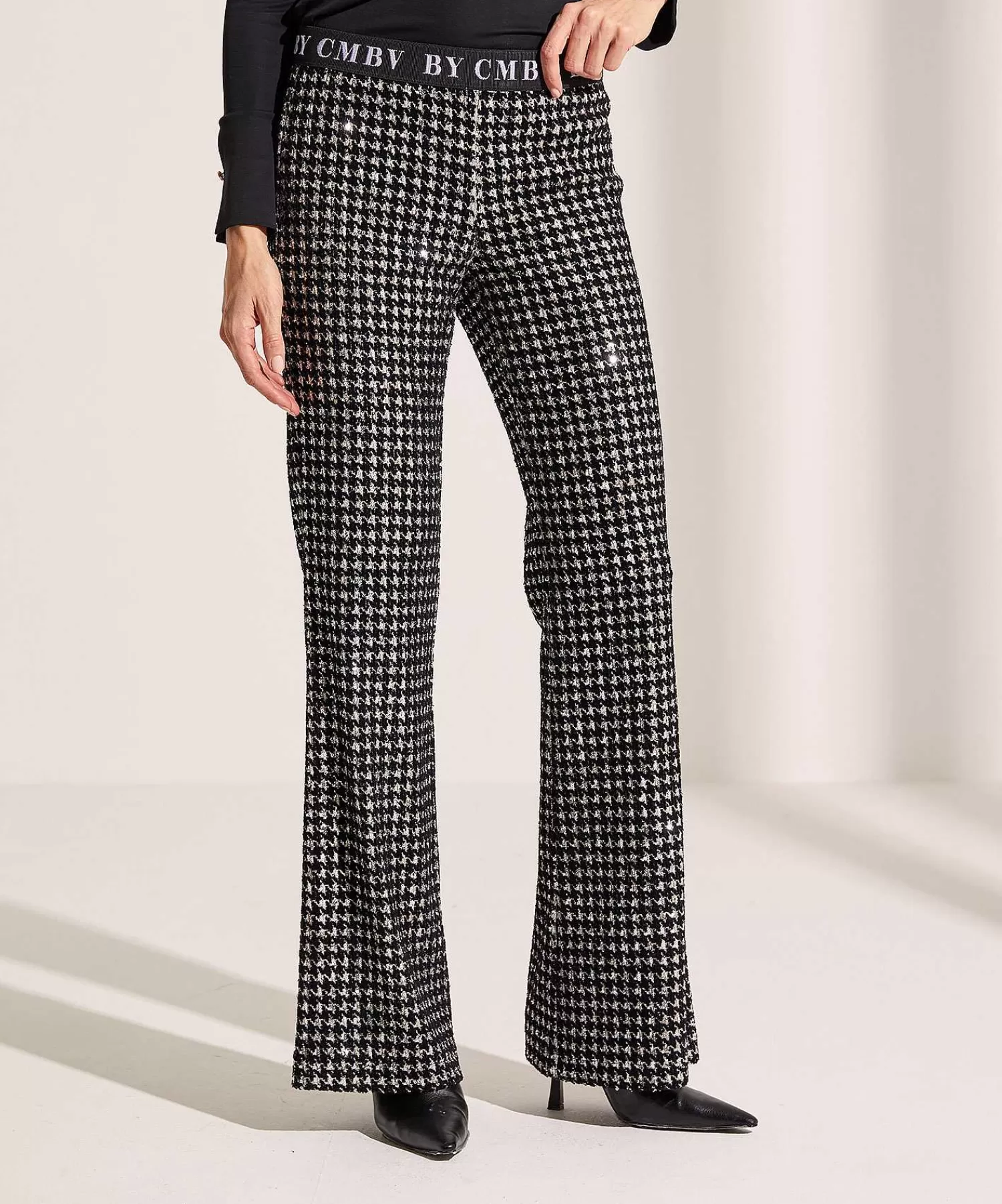 Cambio Pantalon Acampanado Pied-De-Poule Lentejuelas Francis Online
