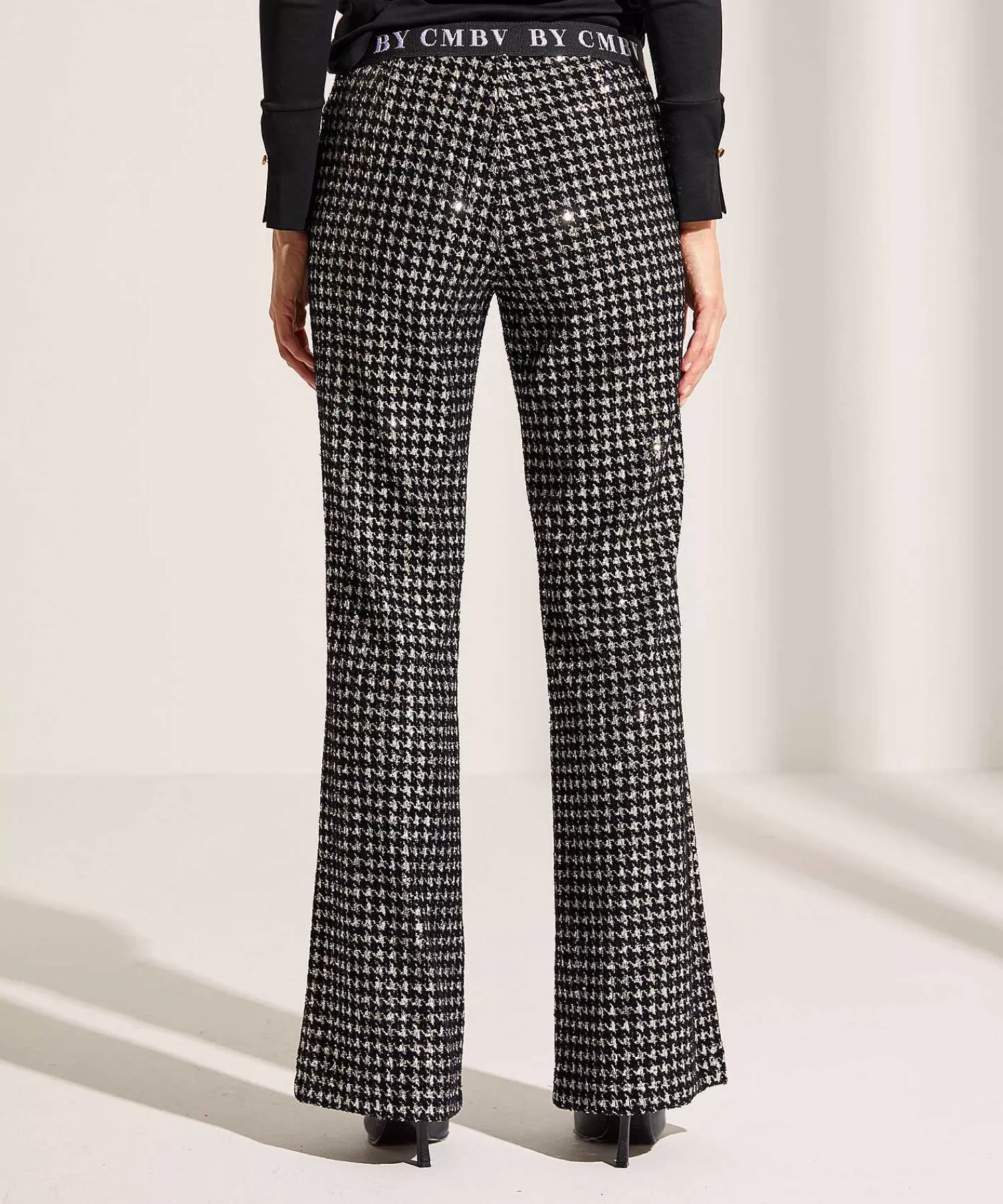 Cambio Pantalon Acampanado Pied-De-Poule Lentejuelas Francis Online