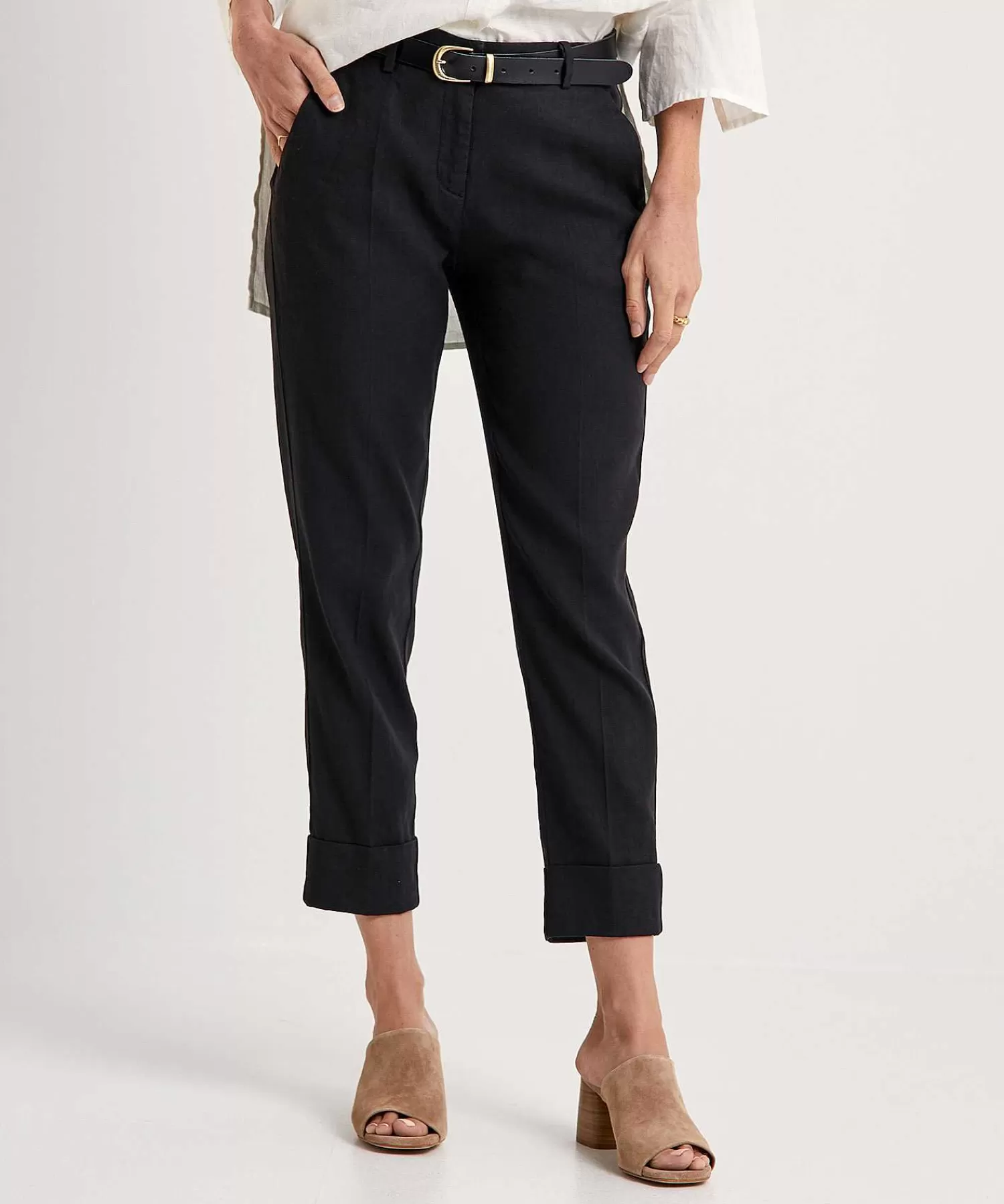 Cambio Pantalon Cropped Mezcla Lino Krystal Hot