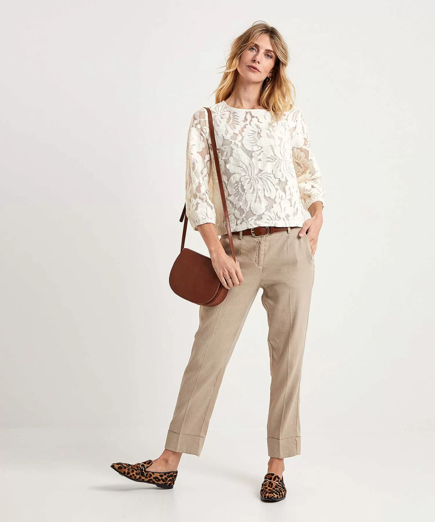 Cambio Pantalon Cropped Mezcla Lino Krystal Online