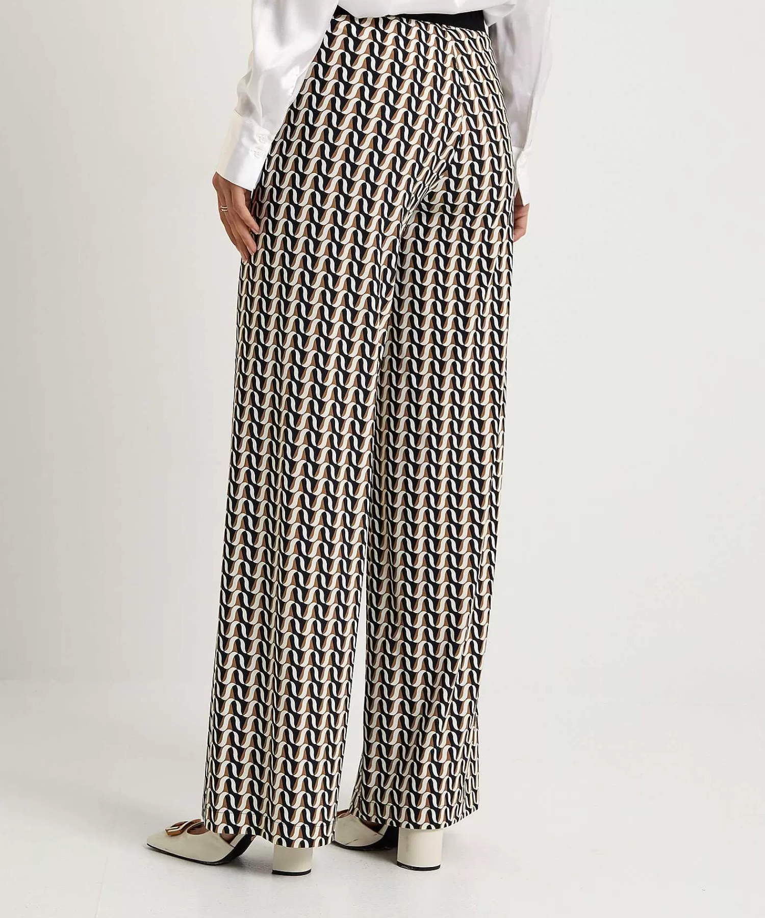 Cambio Pantalon Palazzo Estampado Retro Allison Discount