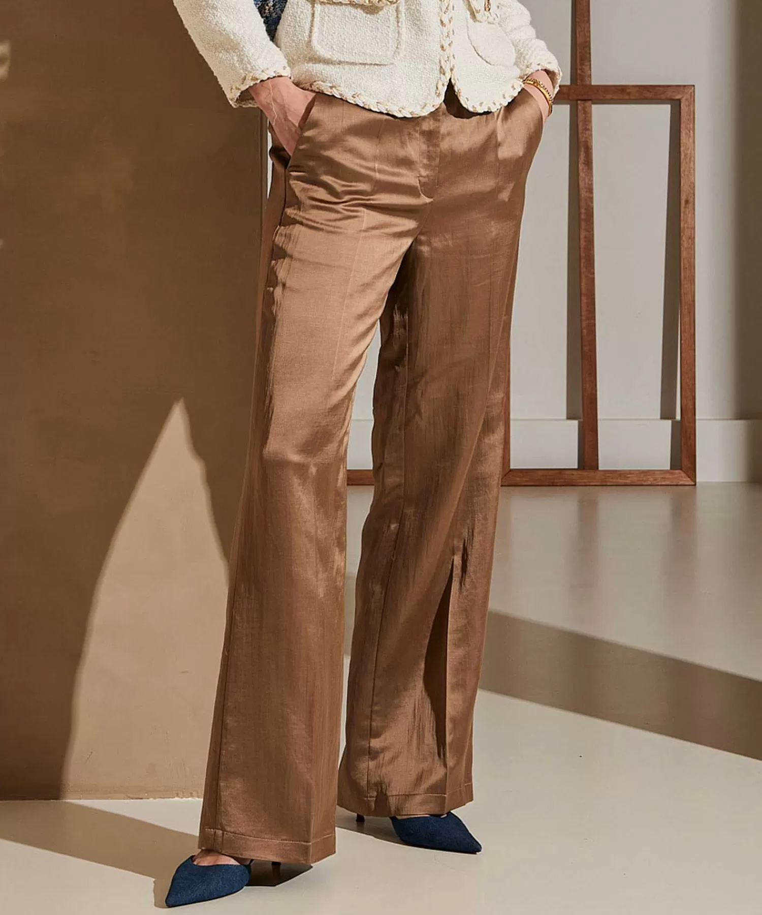 Cambio Pantalones Anchos Sedosos Amelie Cheap