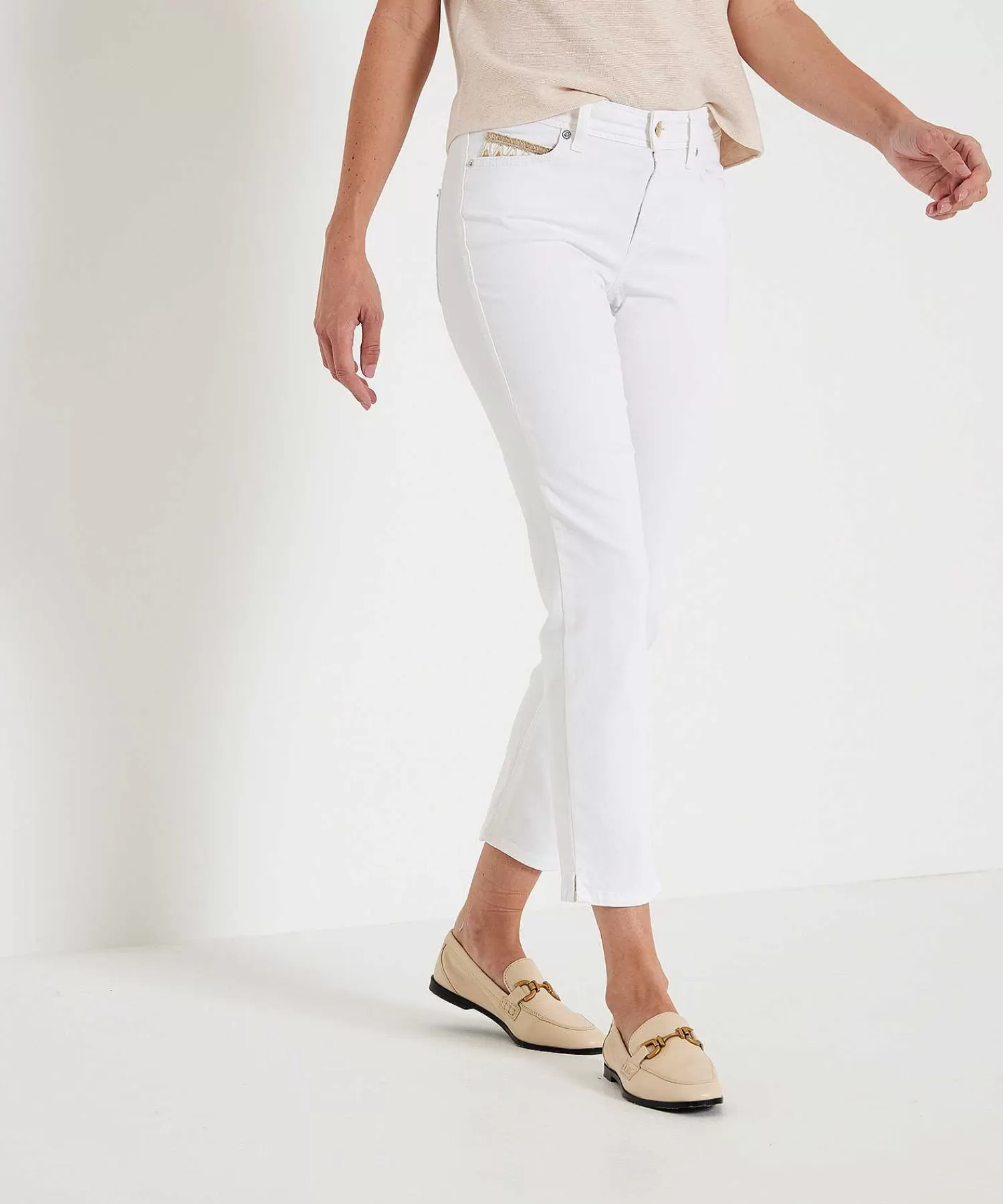 Cambio Pantalones Cropped Detalle De Pedreria Piper Best