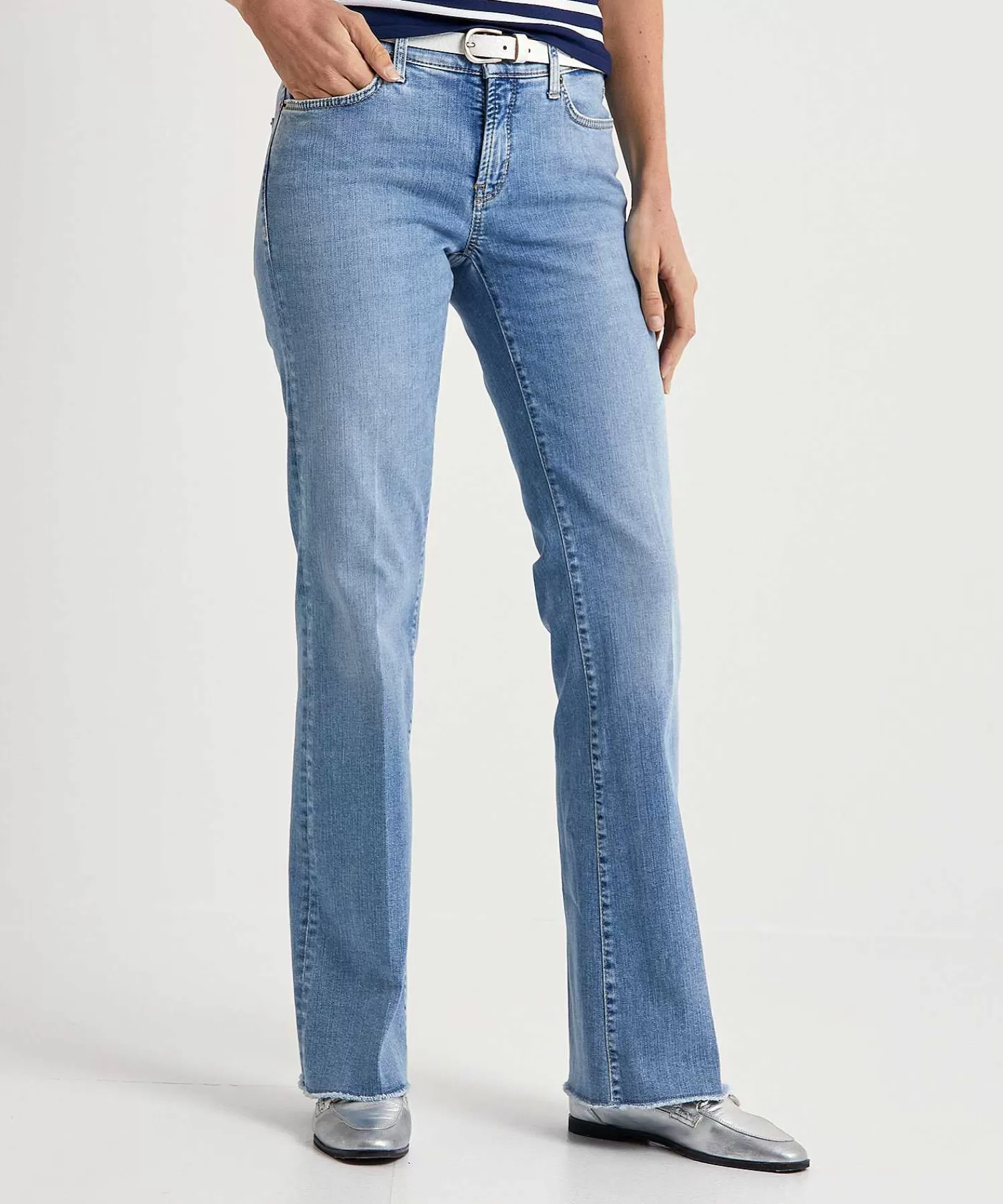 Cambio Vaqueros Flared Frayed Paris Online
