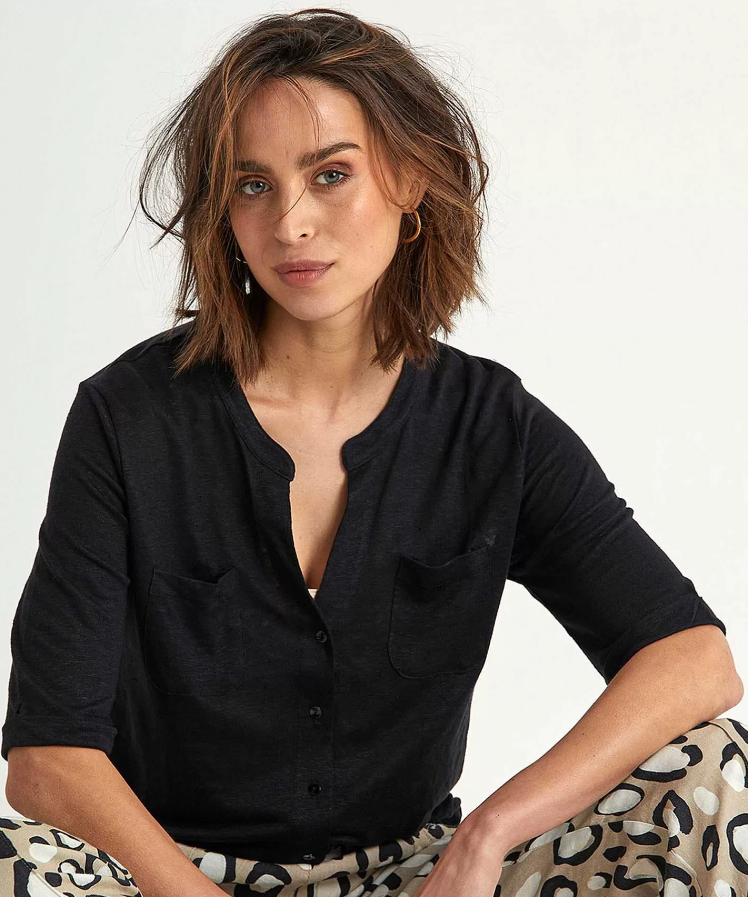 GIULIA E TU Camisa Blusa De Lino Cheap