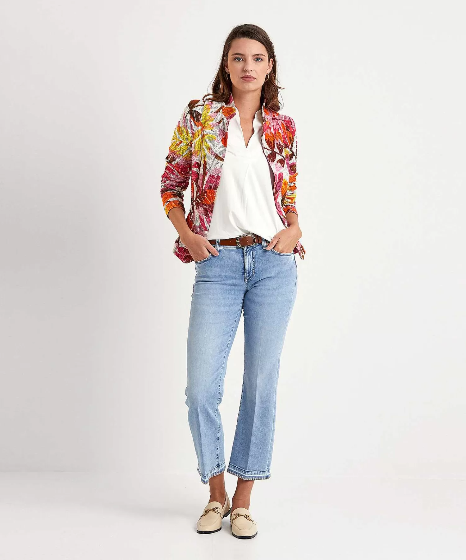 * Camisa Con Cuello De Pico Plisado De Best Sale