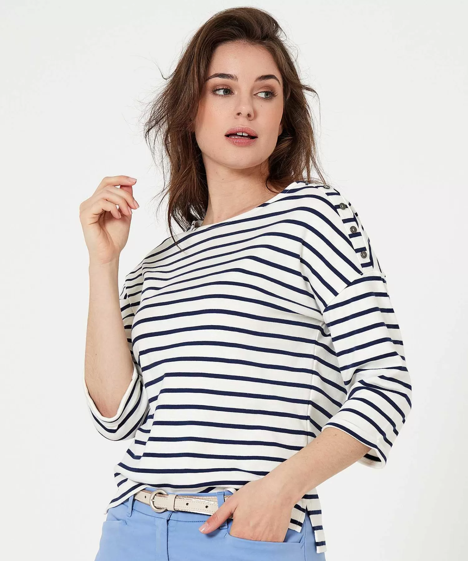 GIULIA E TU Camisa Botones De Rayas Bretonas Outlet