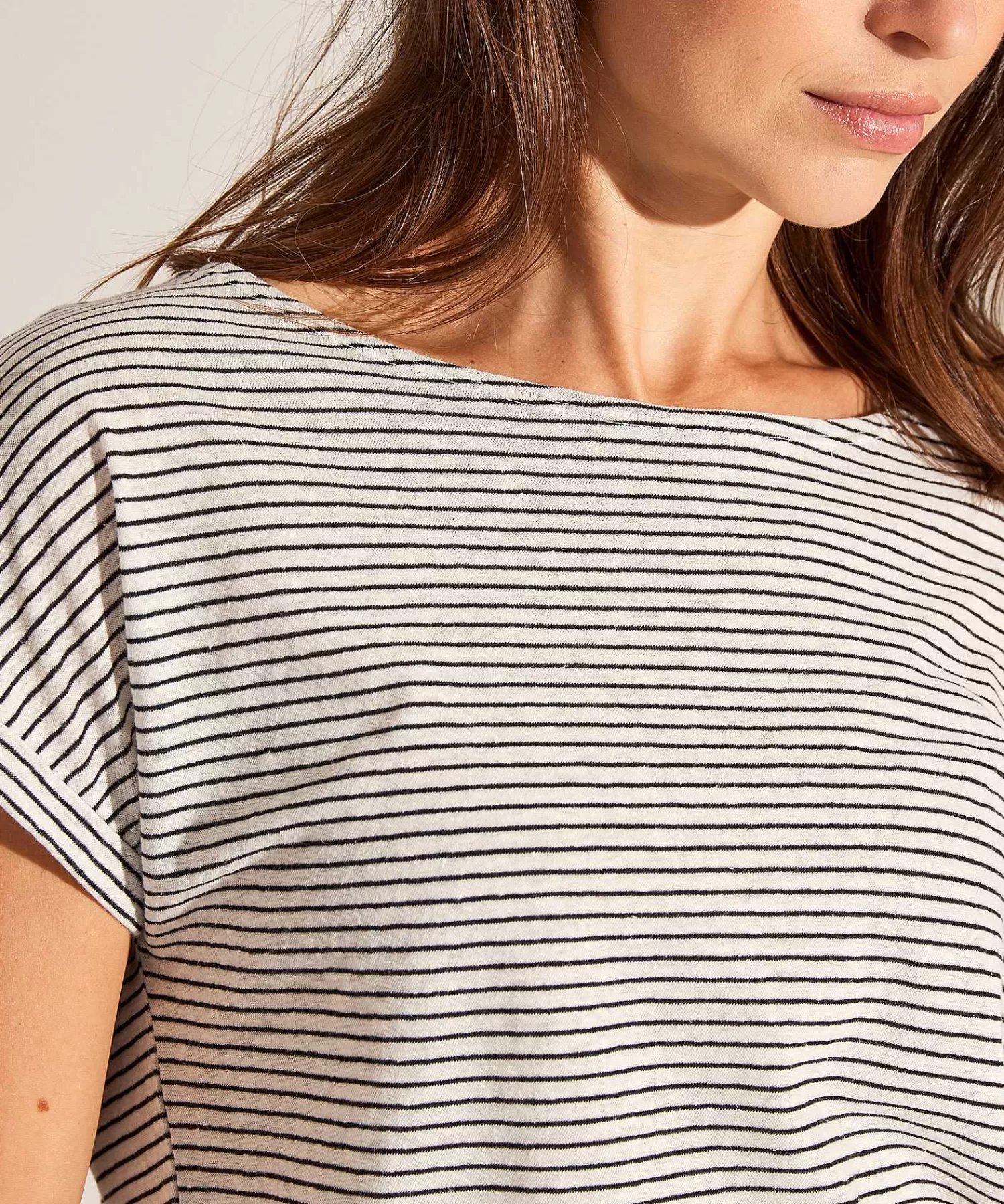 GIULIA E TU Camisa Cuello Barco Rayas Finas New