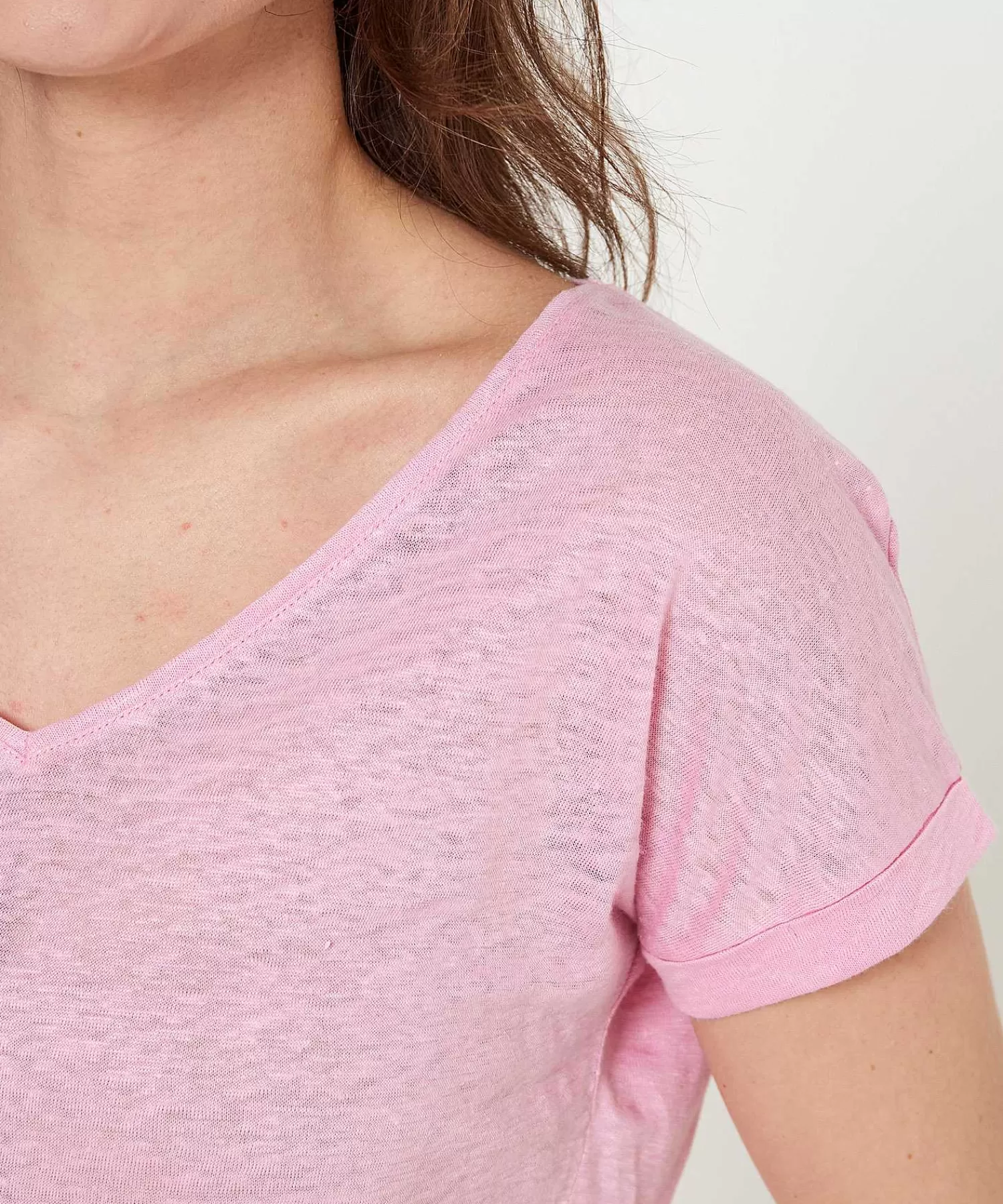 GIULIA E TU Camisa De Lino Con Cuello En V Fashion