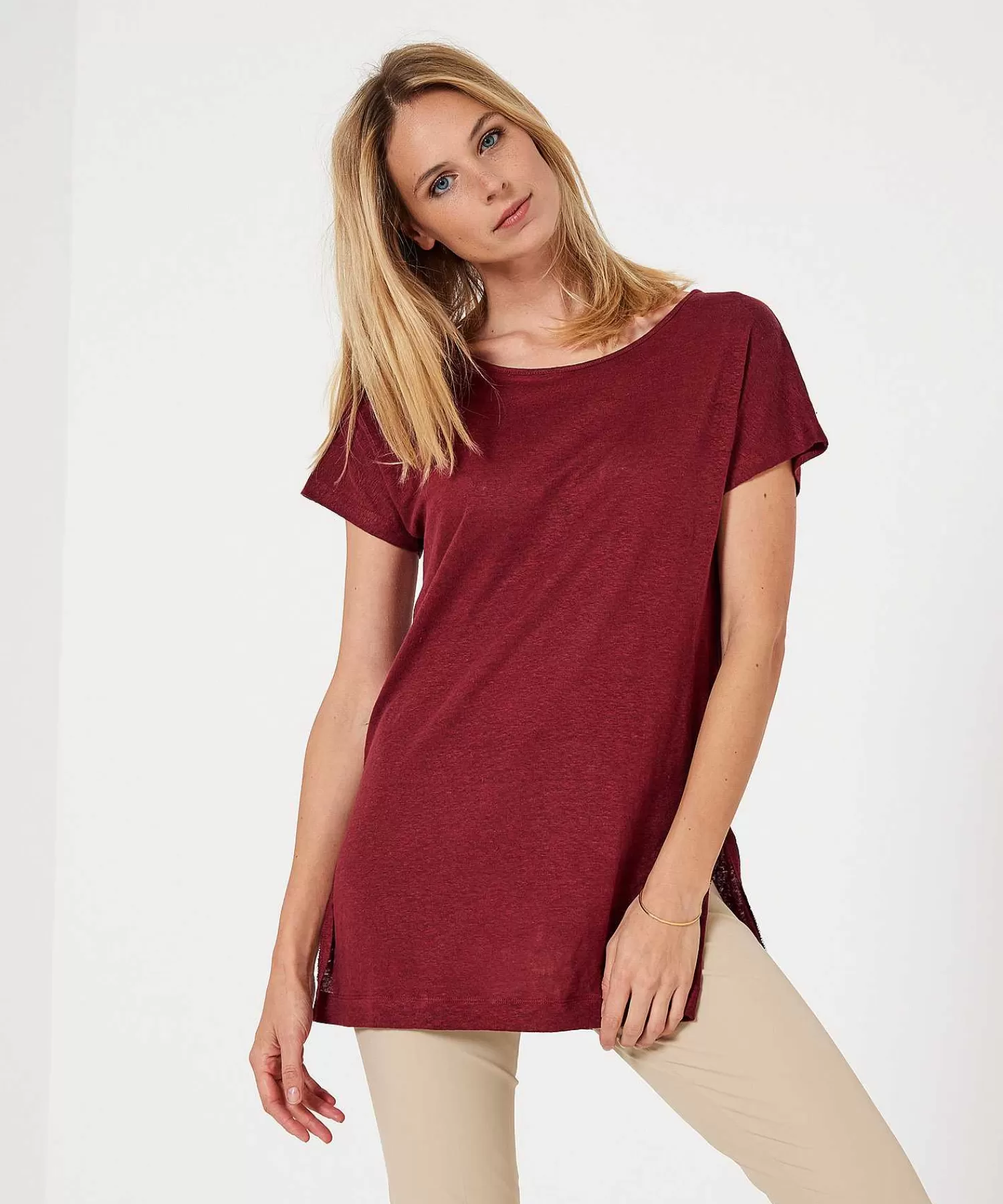KYRA Camisa Larga De Lino Giulia Cheap