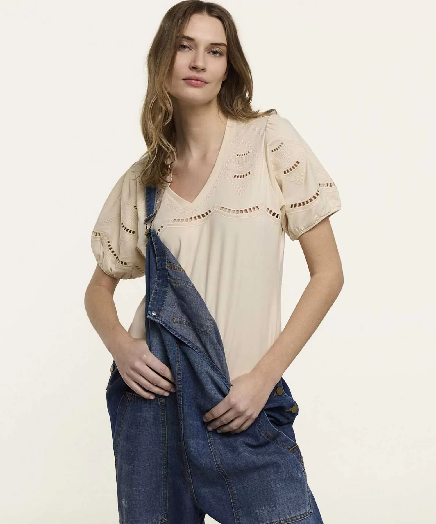 Summum Camisa Broderie Cuello Pico Best
