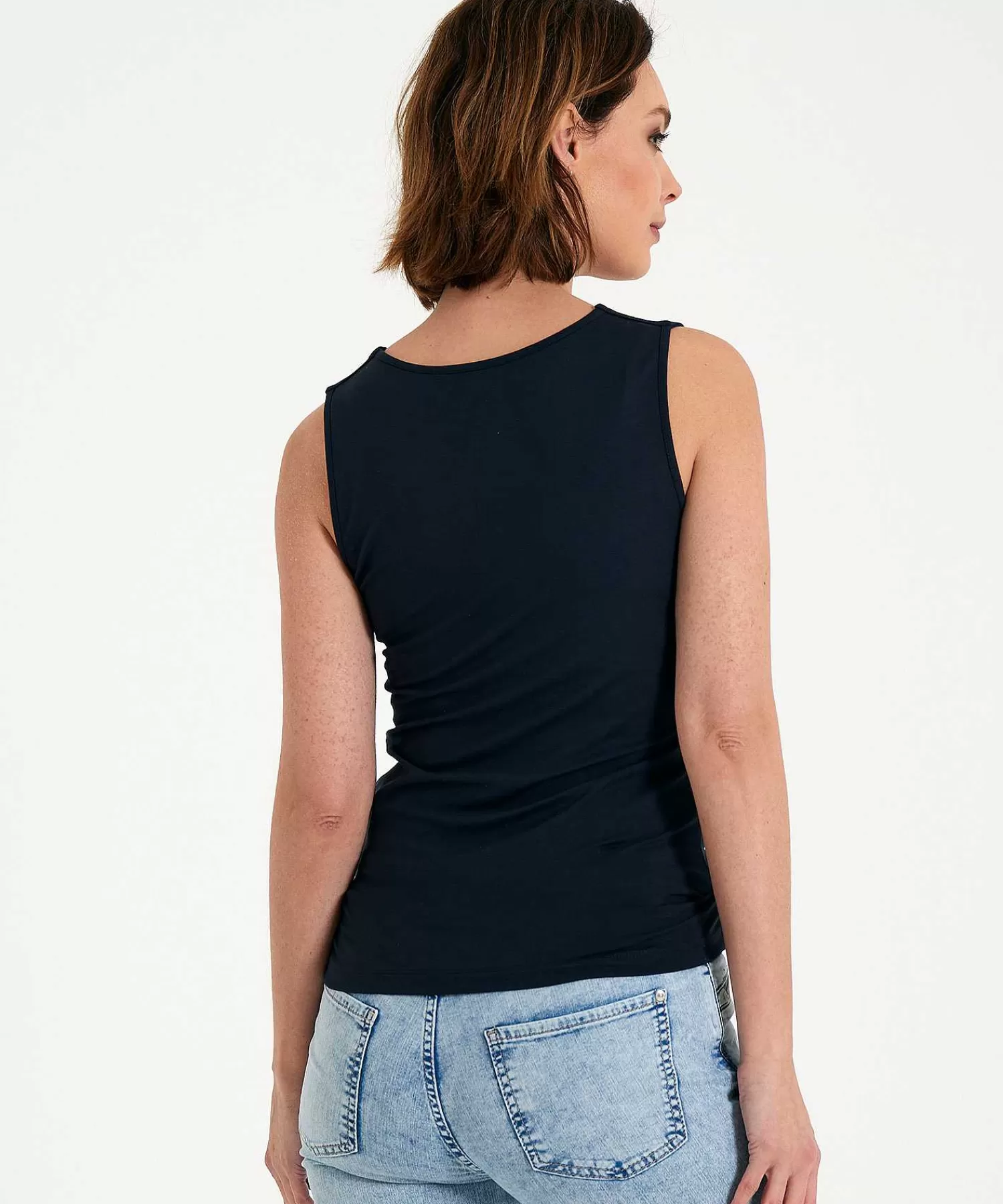 * Camiseta Sin Mangas Con Doble Panel Y Cuello En V De Essentials Shop
