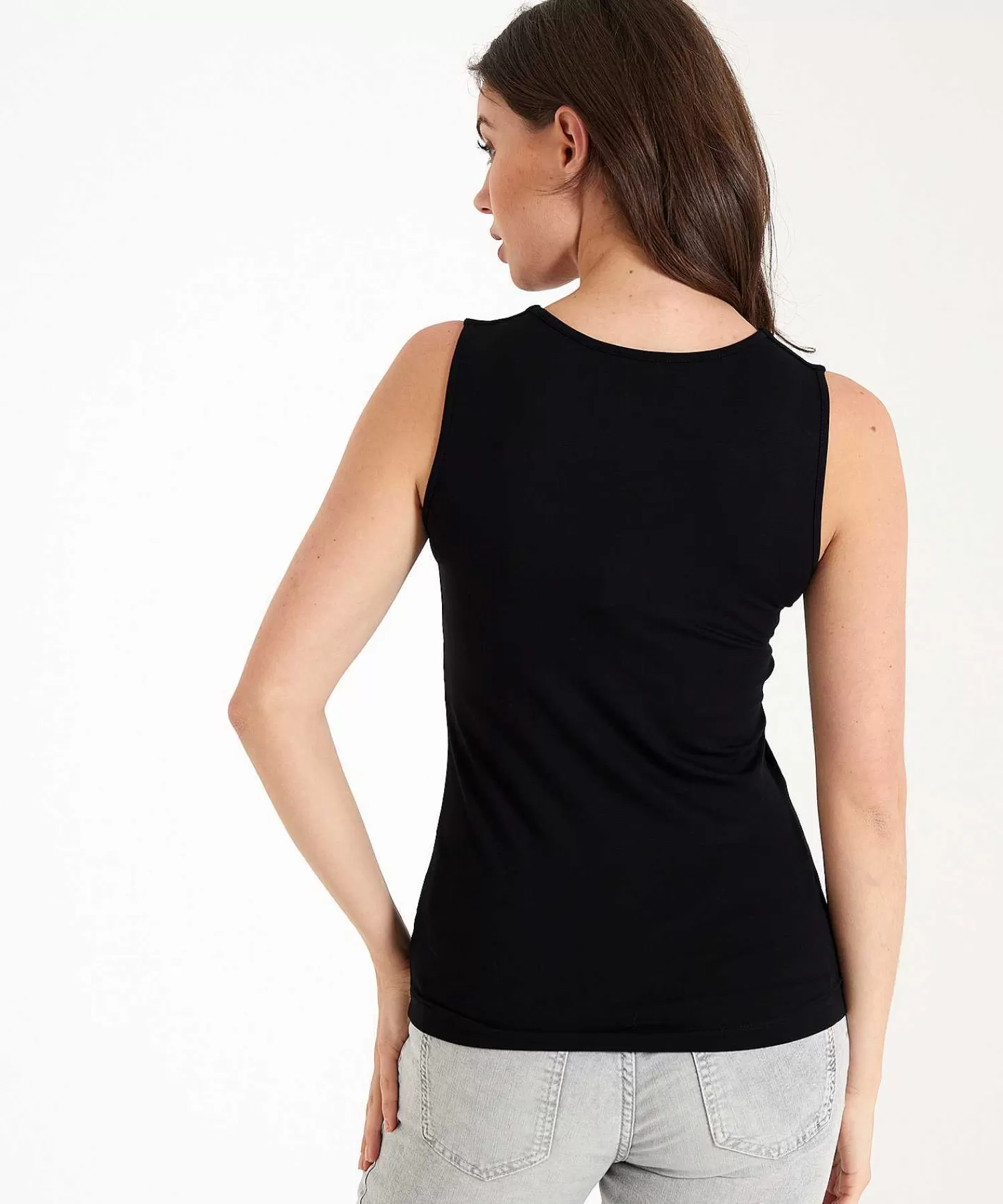 * Camiseta Sin Mangas Con Doble Panel Y Cuello En V De Essentials Best