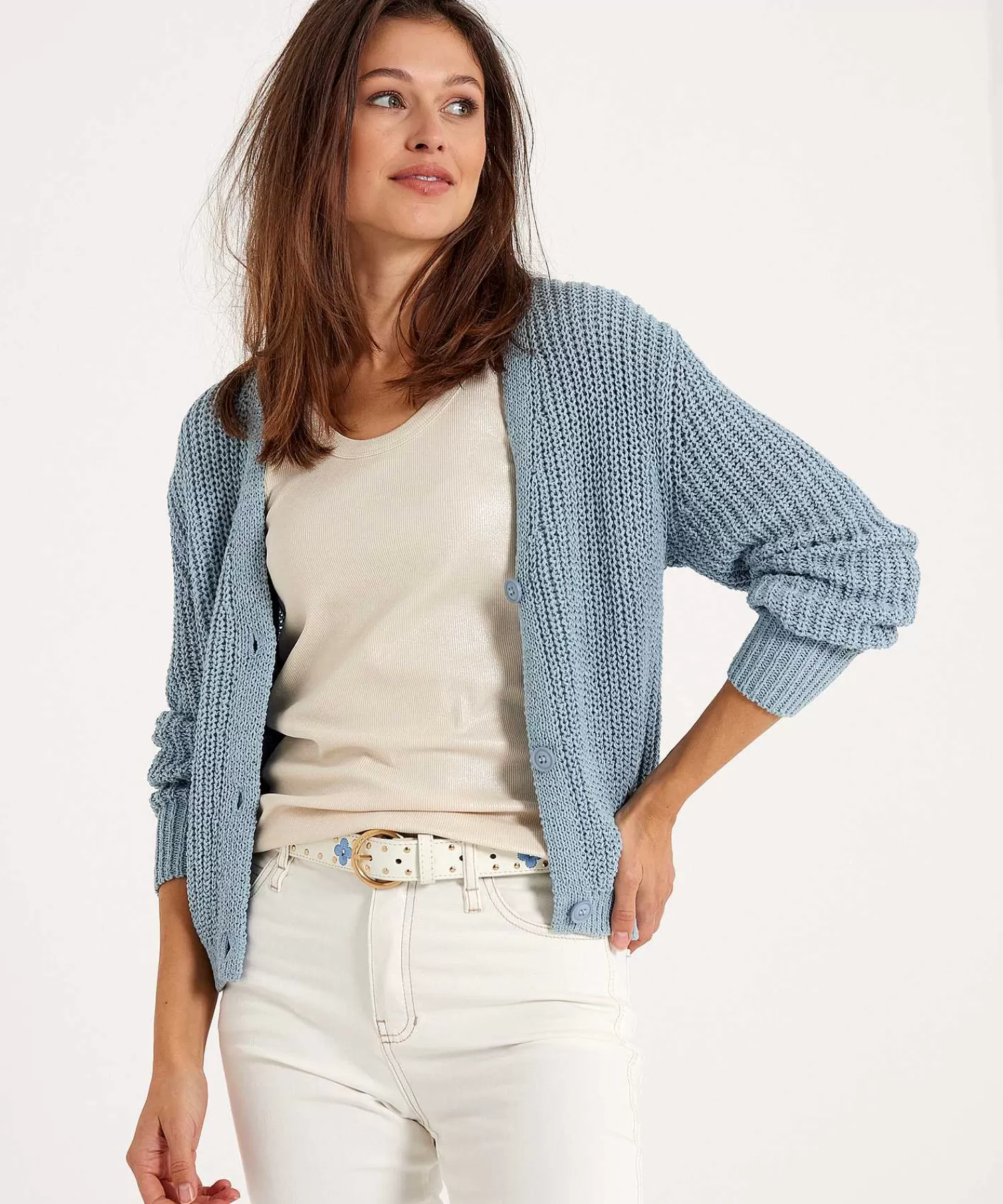 Emotions Cardigan De Hilo Con Cinta Sale