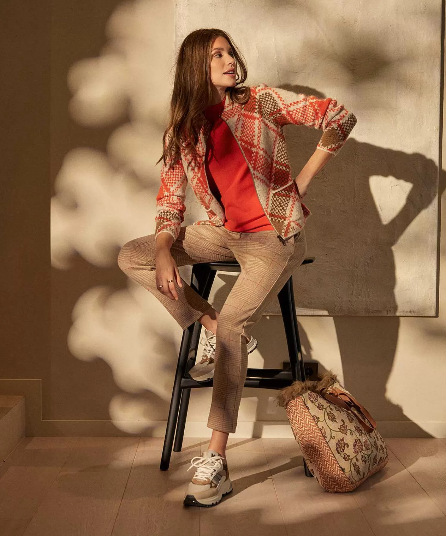 GIULIA E TU Cardigan Mezcla De Lana Fancy Argyle Clearance