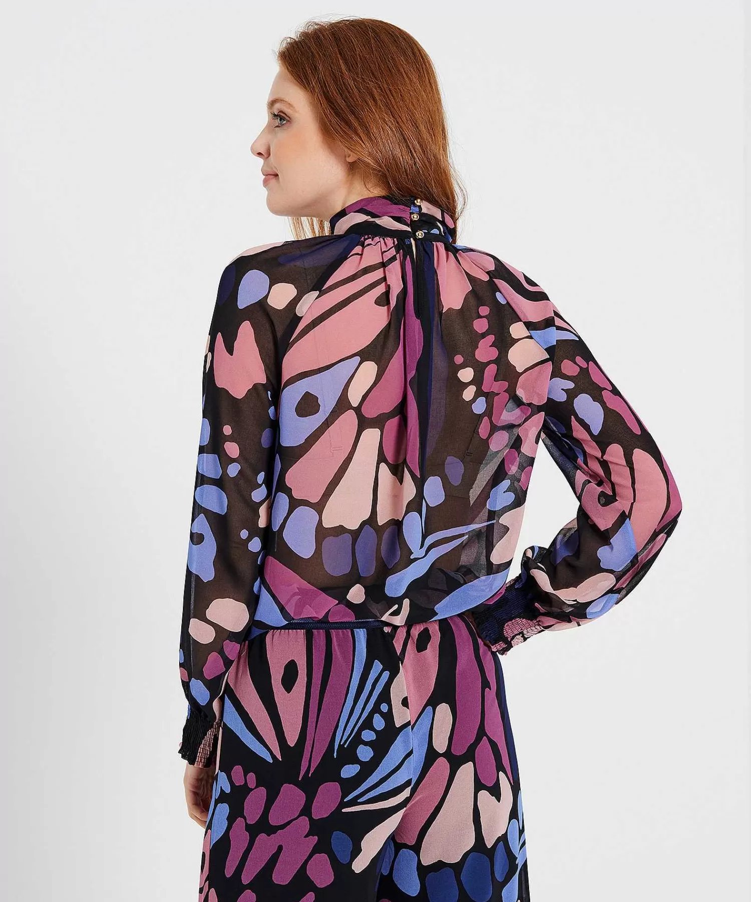 Caroline Biss Blusa Crepe Multicolor Clearance