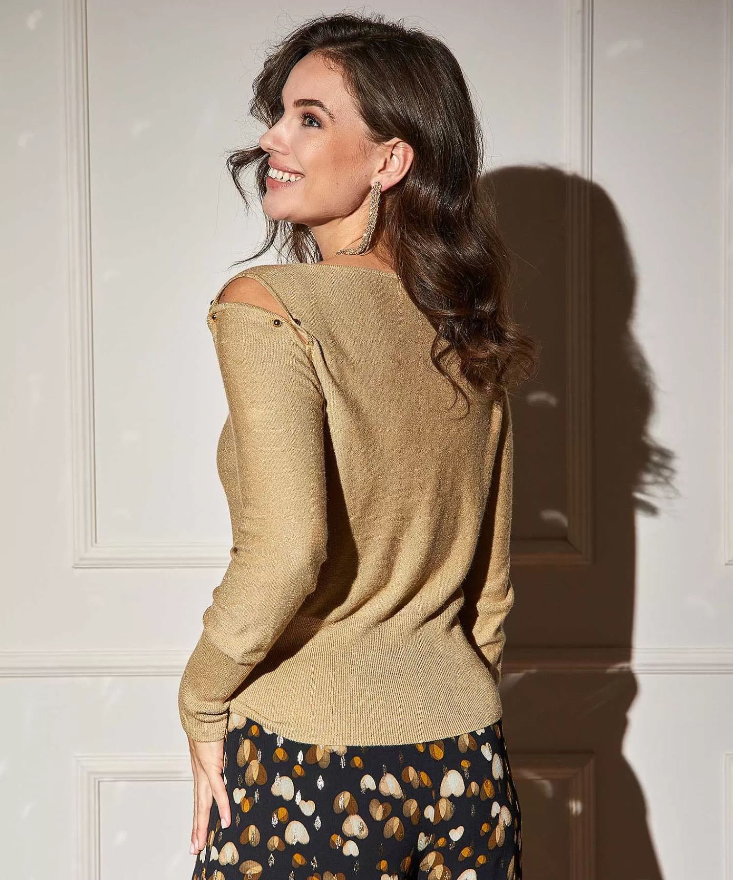 Caroline Biss Sueter Hombro Abierto Lurex Clearance
